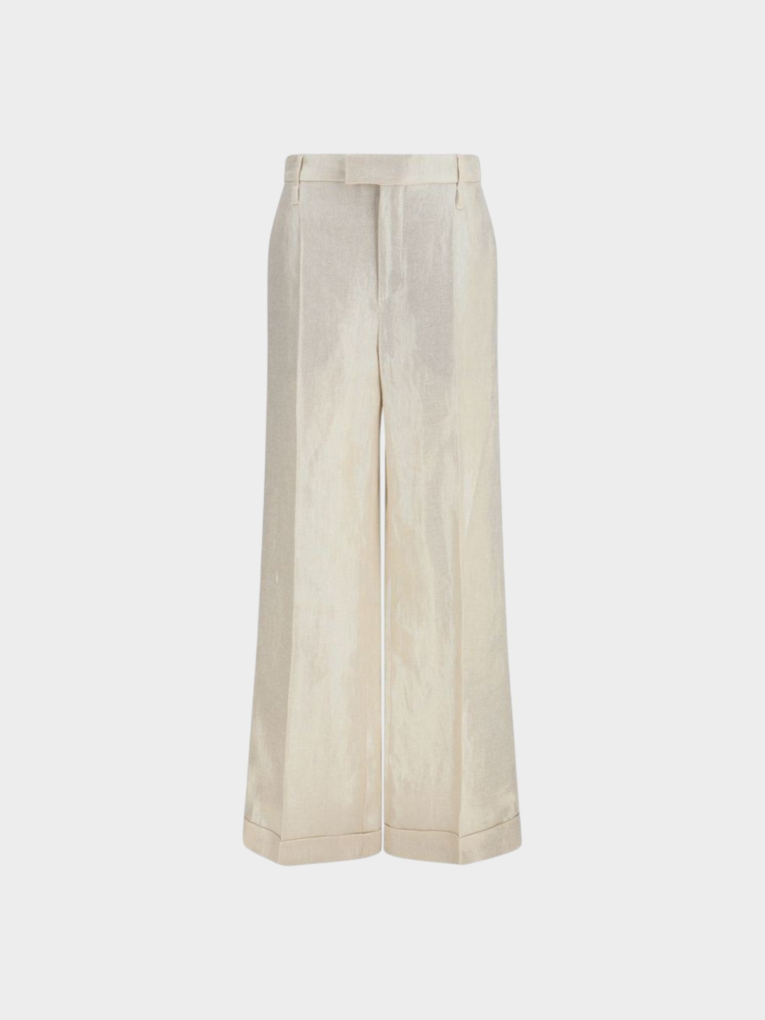 Brunello Cucinelli Beige Silk Casual Pants