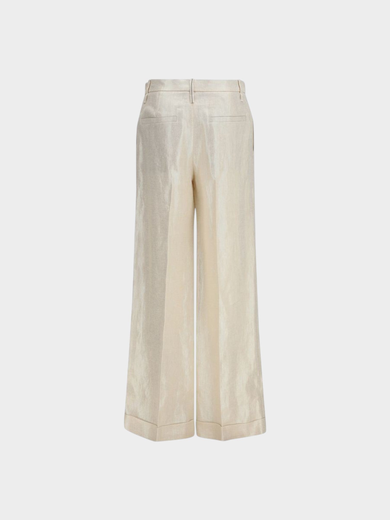 Brunello Cucinelli Beige Silk Casual Pants-thumbmail-2