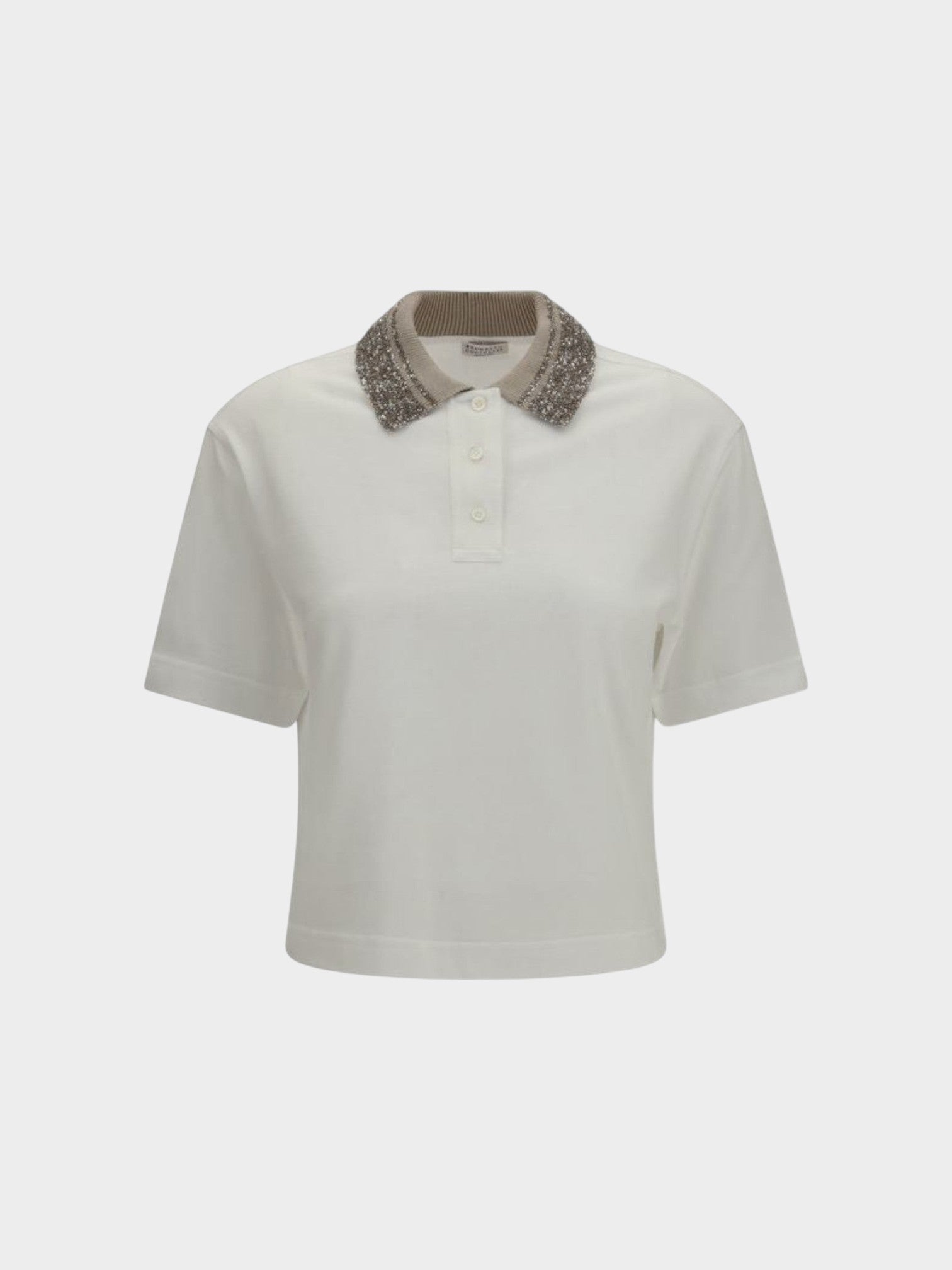 Brunello Cucinelli White Cotton Polo Shirt