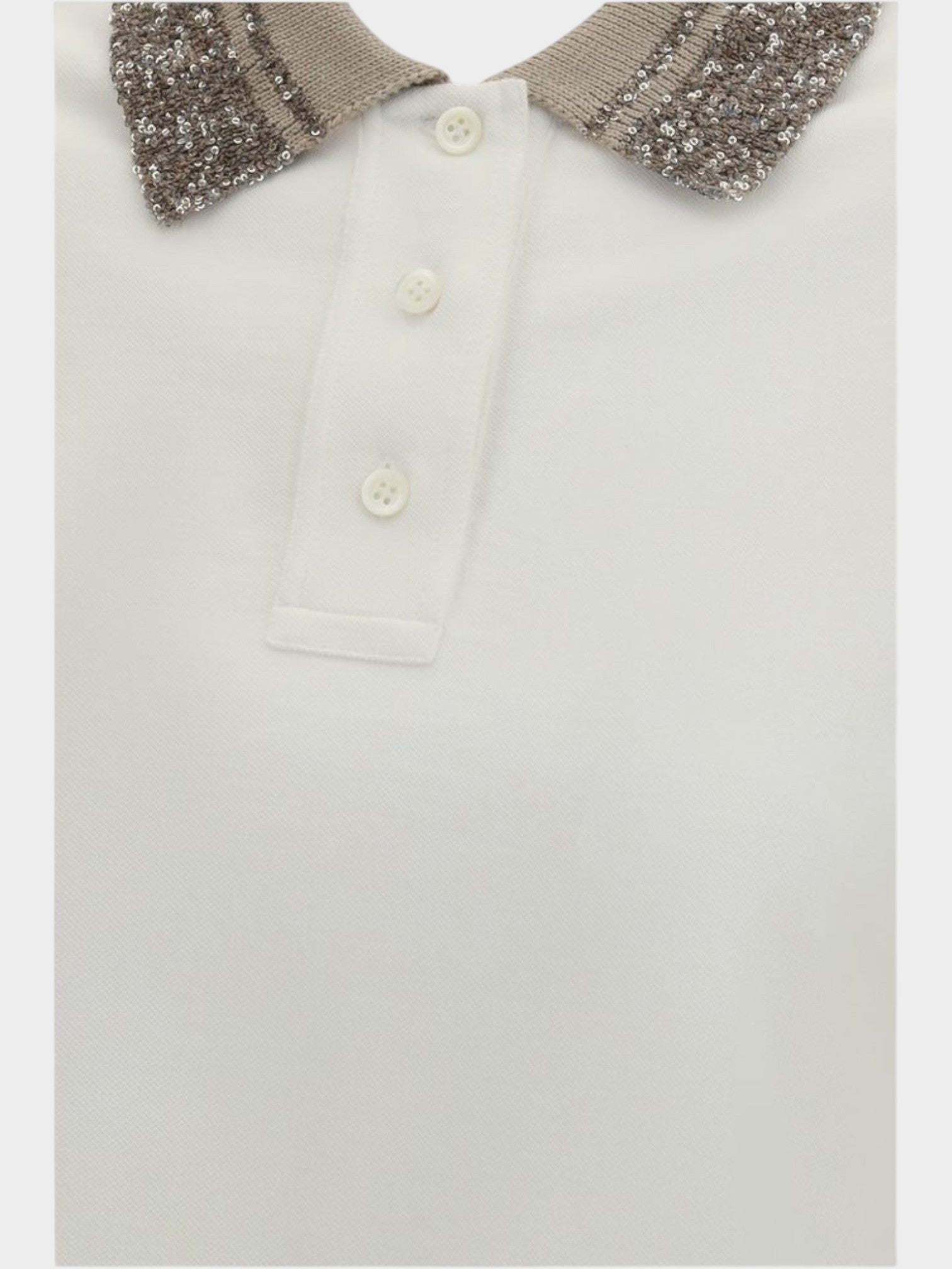 Brunello Cucinelli White Cotton Polo Shirt-thumbmail-3