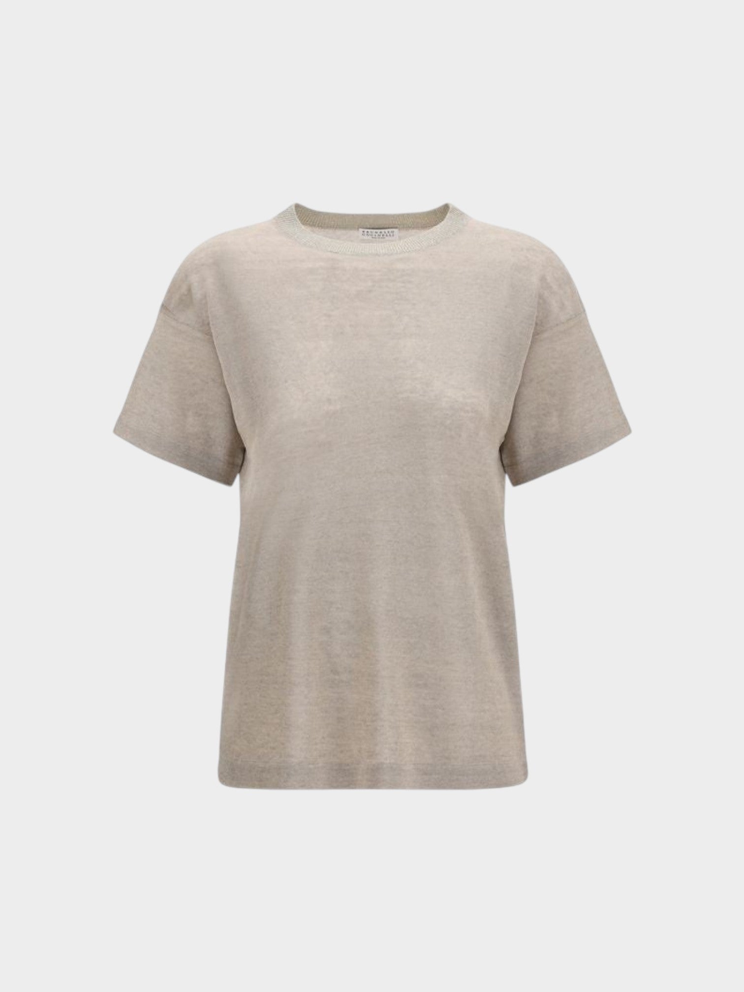 Brunello Cucinelli Beige Linen T-Shirt