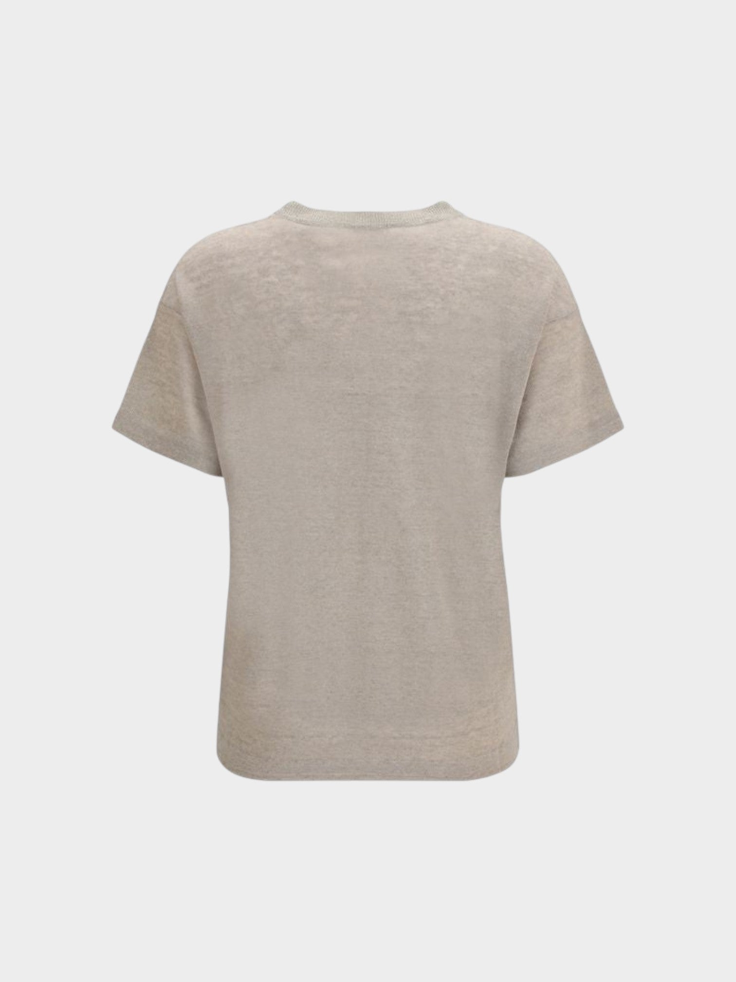 Brunello Cucinelli Beige Linen T-Shirt-thumbmail-2