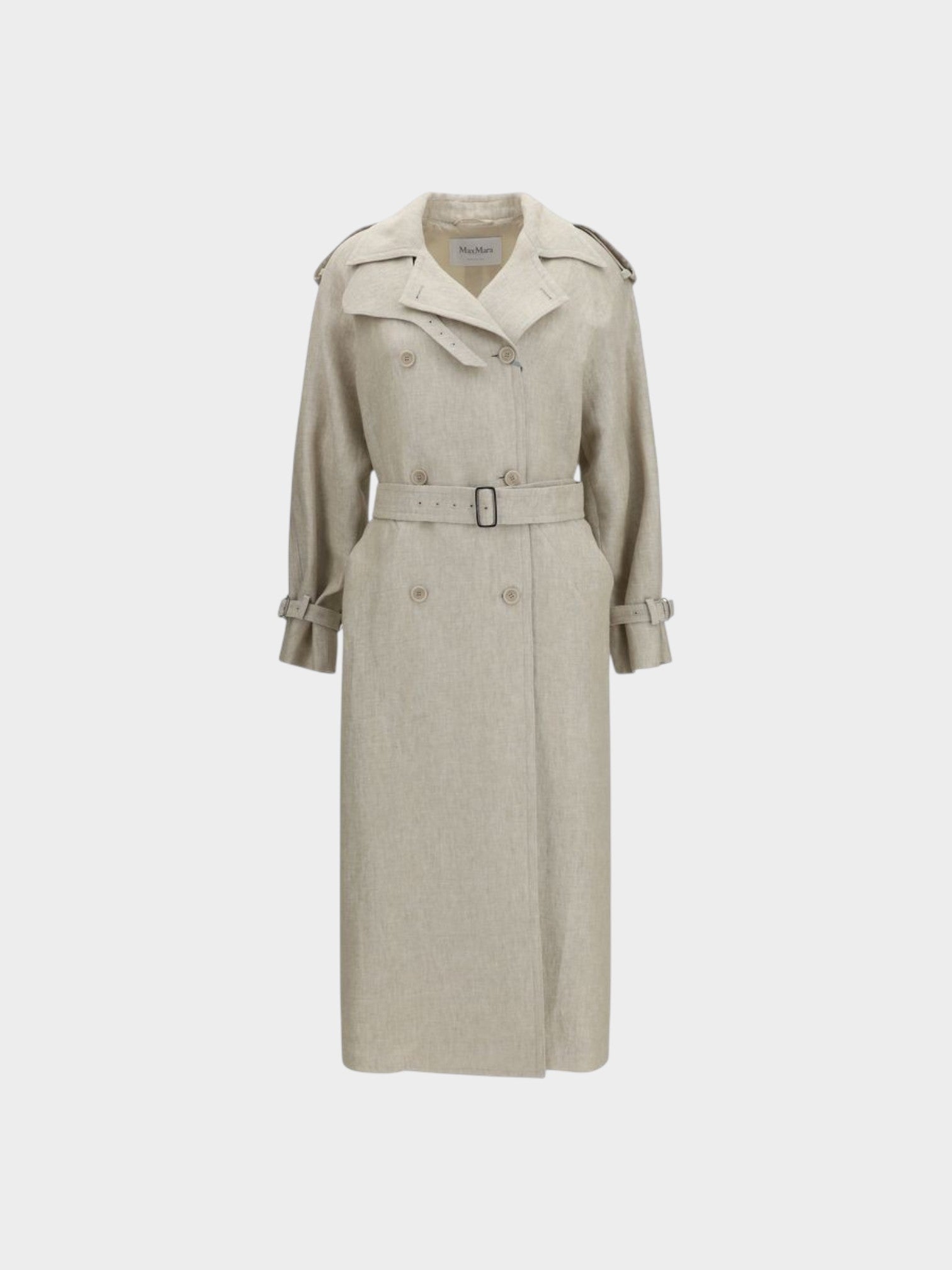Max Mara Brown Linen Trench Coat
