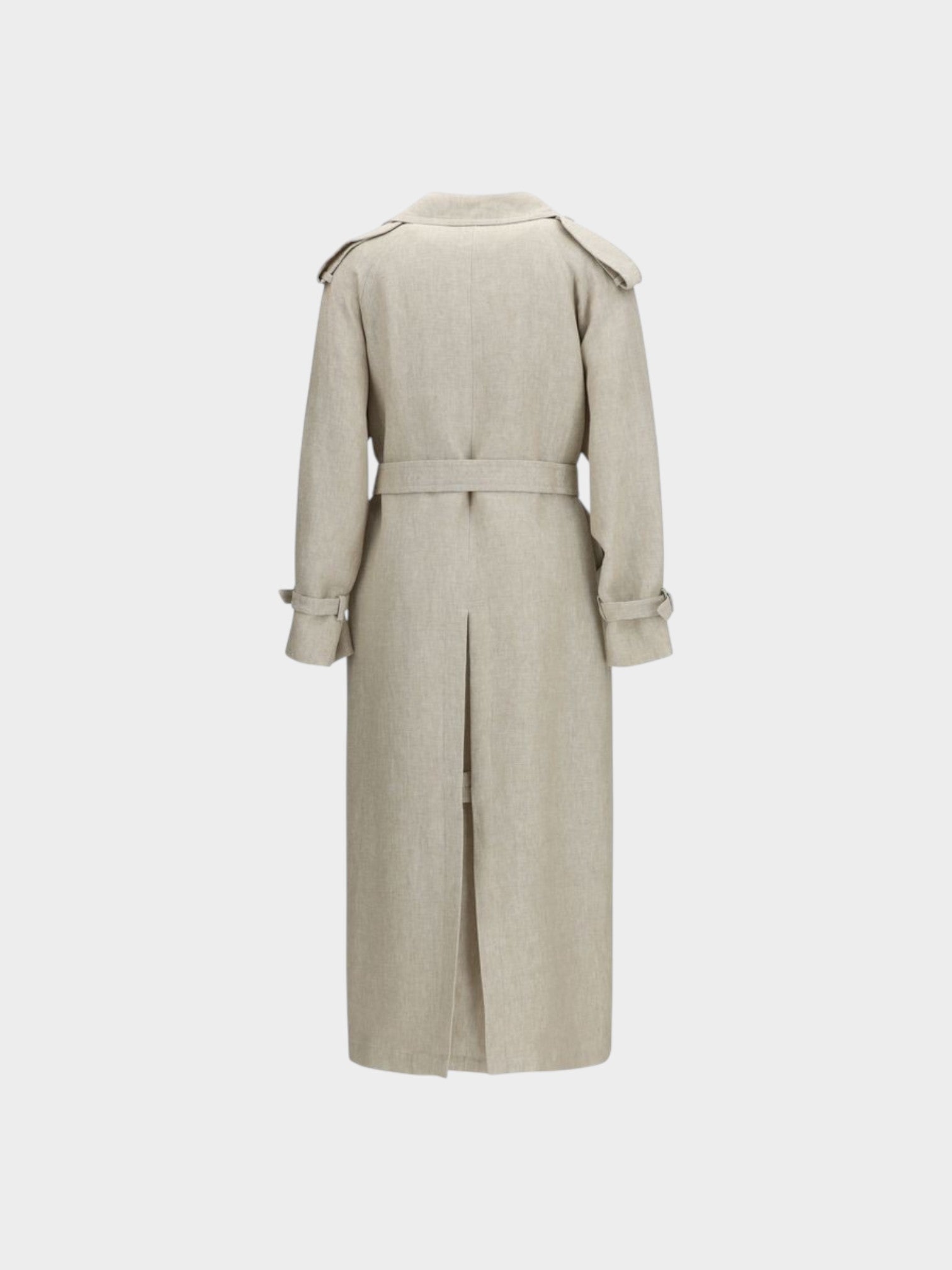 Max Mara Brown Linen Trench Coat-thumbmail-2