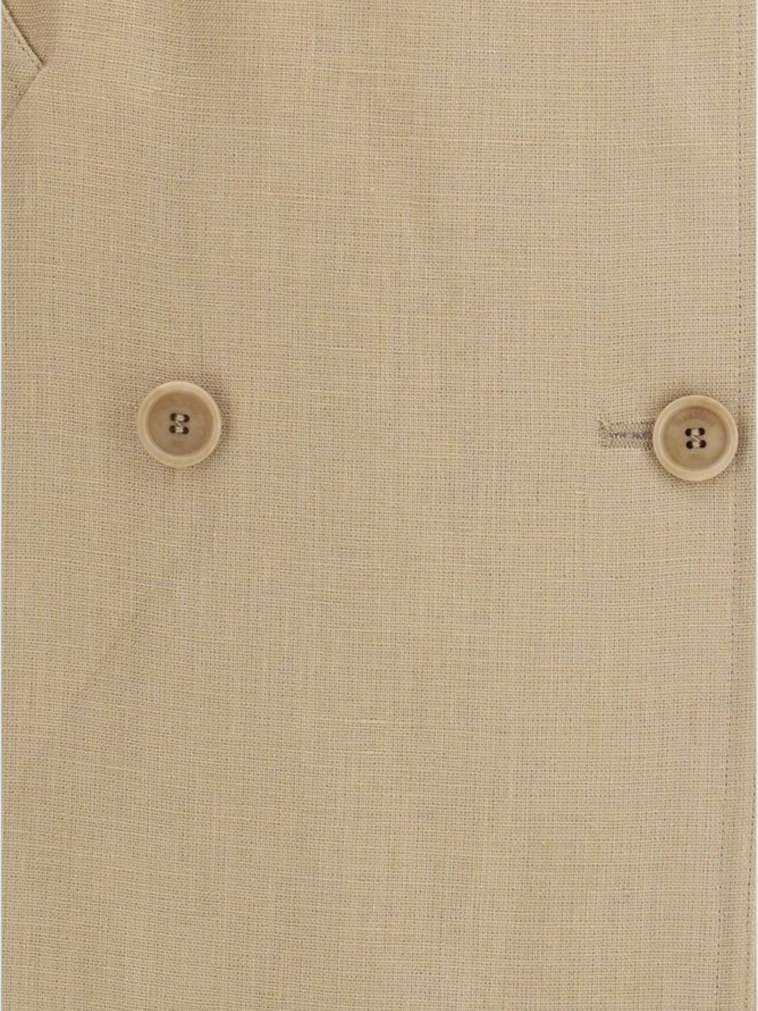 Max Mara Beige Linen Sleveless Jacket-thumbmail-3
