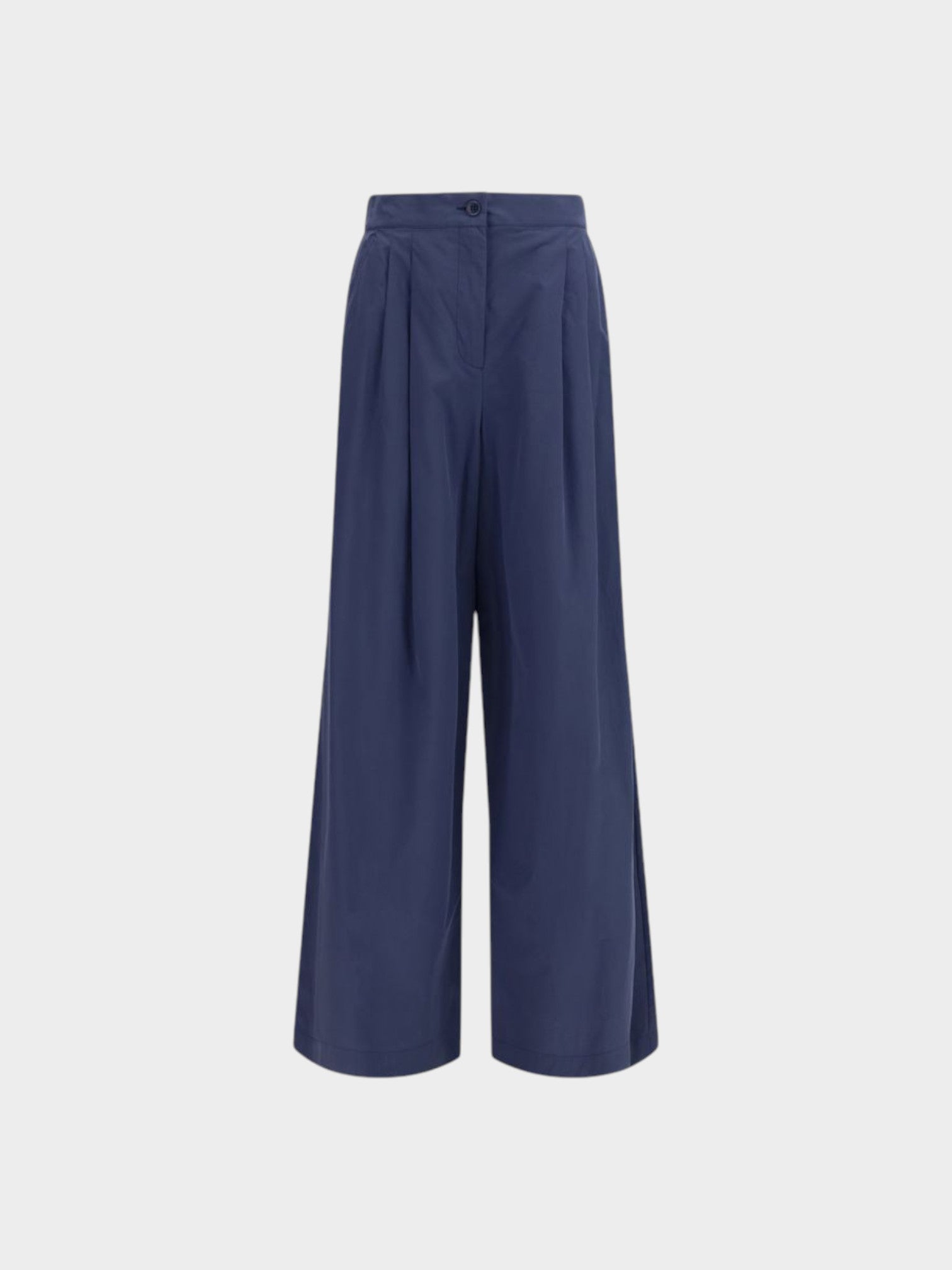 Max Mara Blue Cotton Casual Pants