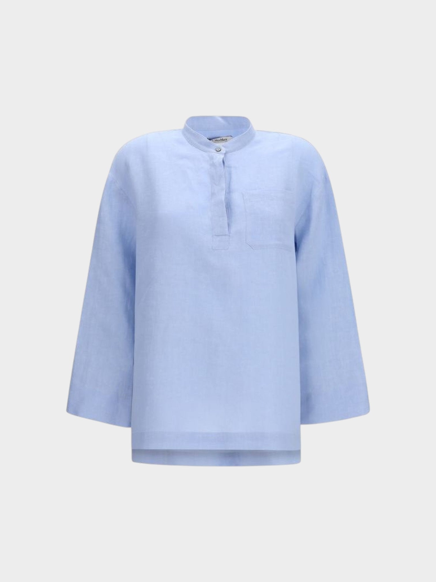 'S Max Mara Blue Linen Dress Shirt