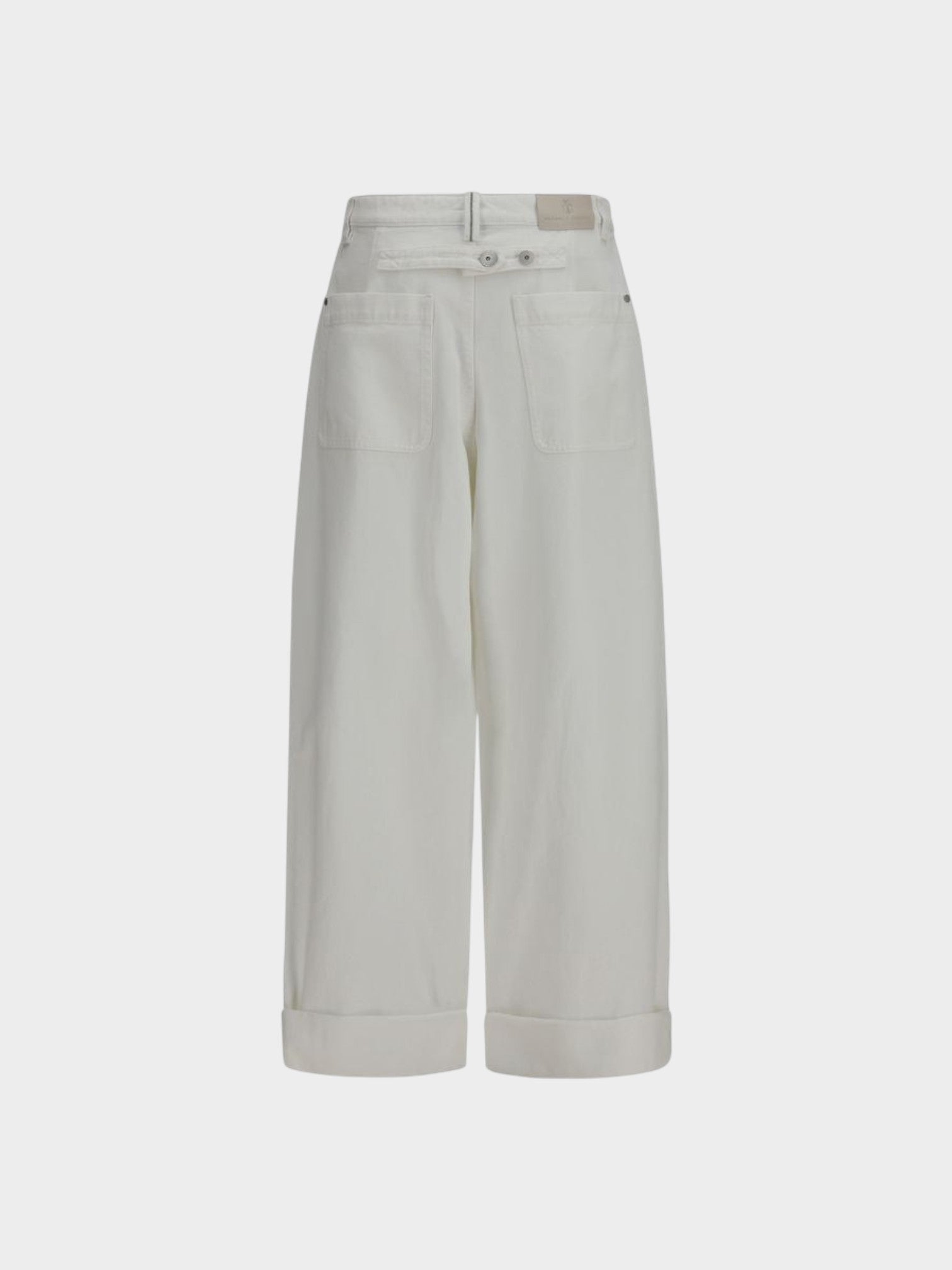 Brunello Cucinelli White Cotton Casual Pants-thumbmail-2