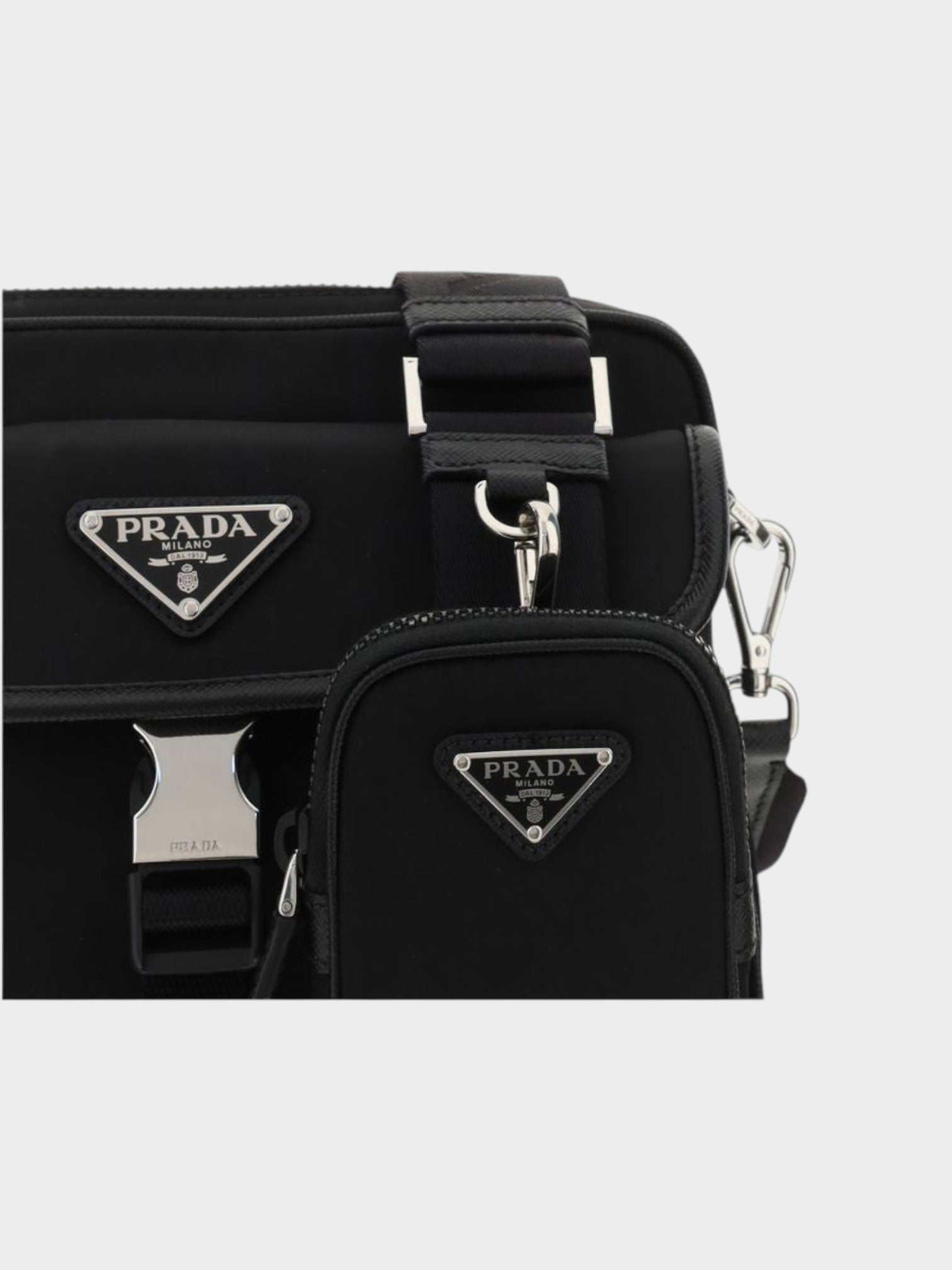 Prada Black Recycled Polyamide Shoulder Bag-thumbmail-4