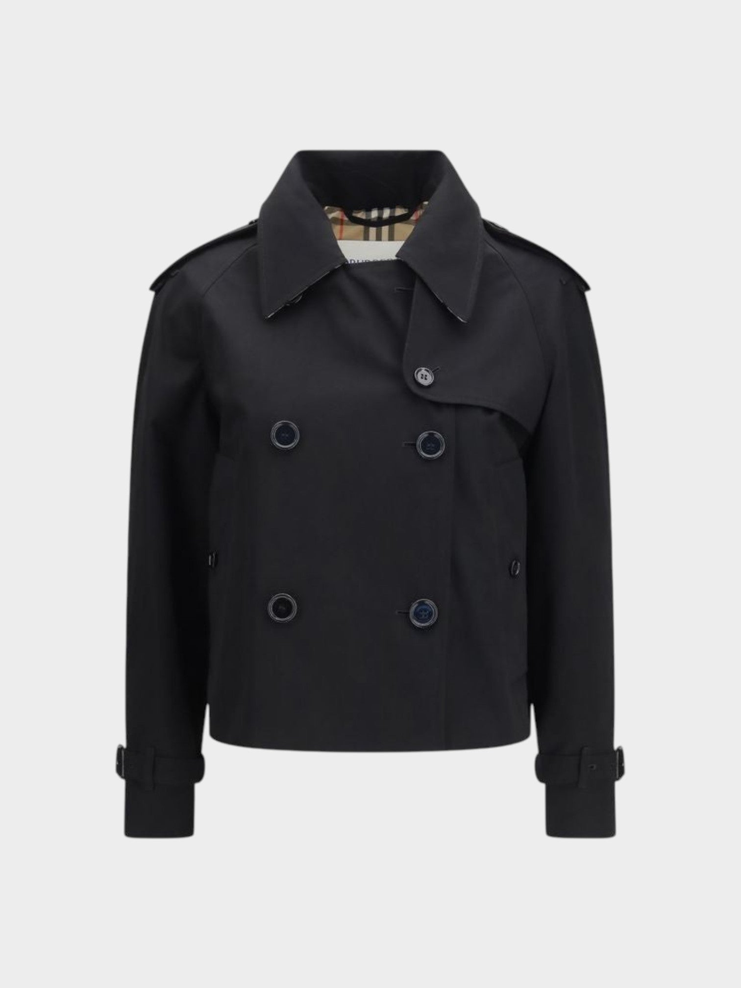 Burberry Black Cotton Trench Coat