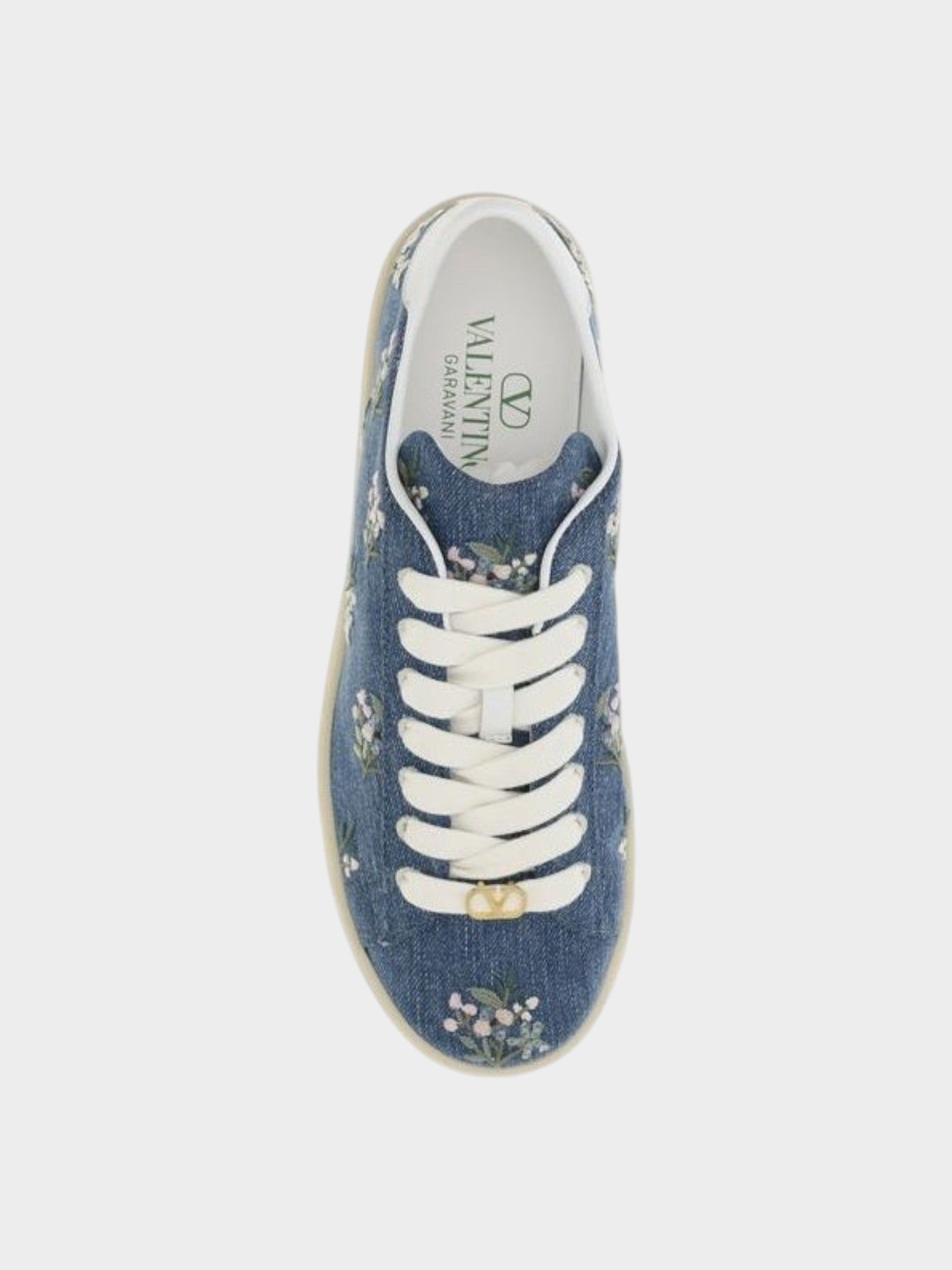 Valentino Garavani Blue Fabric Low Top Sneakers-thumbmail-4