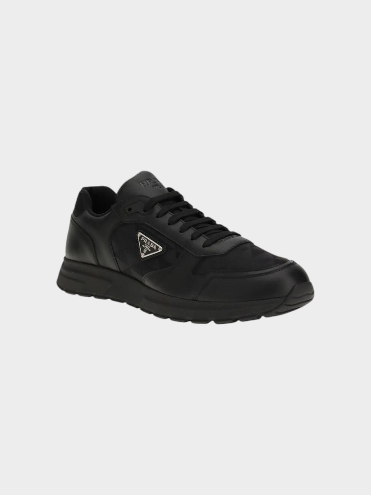 Prada Black Recycled Polyamide Athletic Sneakers-thumbmail-2