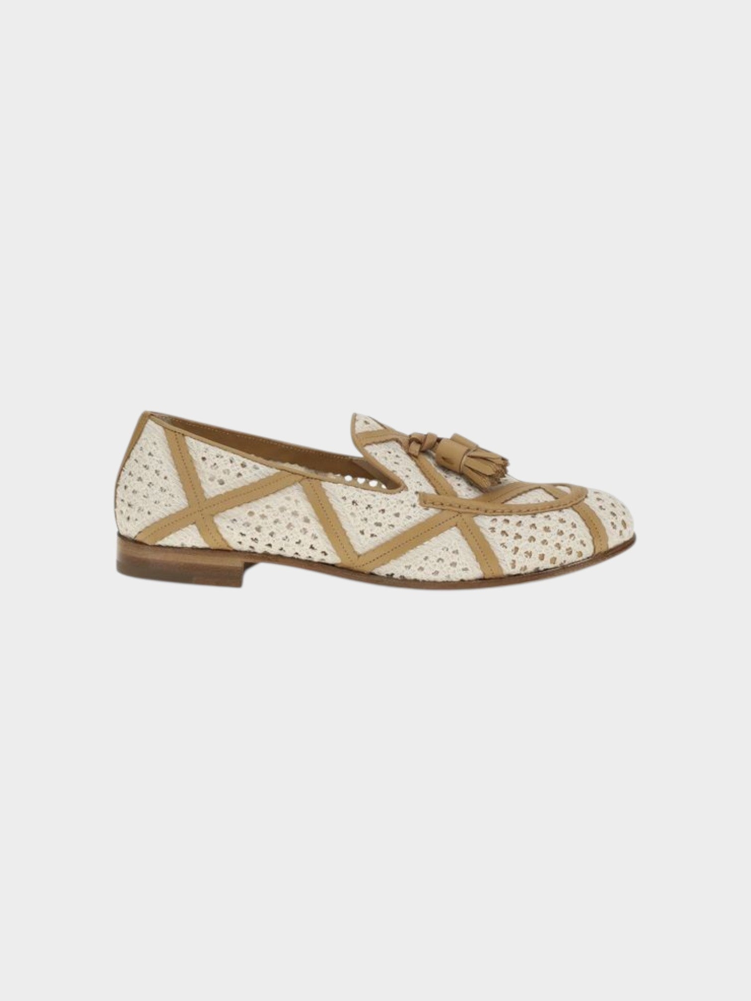Fratelli Rossetti Beige Linen Slip-On Loafers