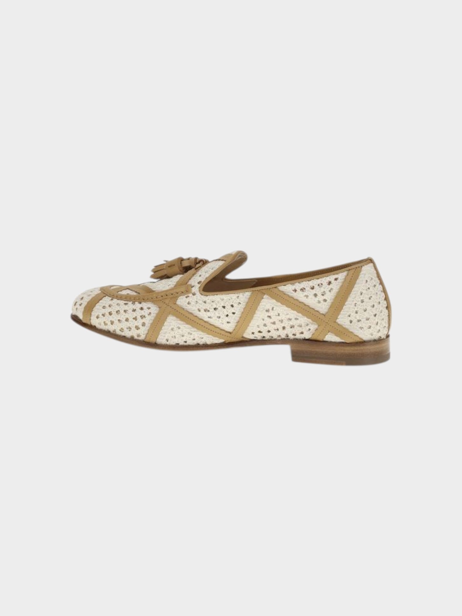 Fratelli Rossetti Beige Linen Slip-On Loafers-thumbmail-3