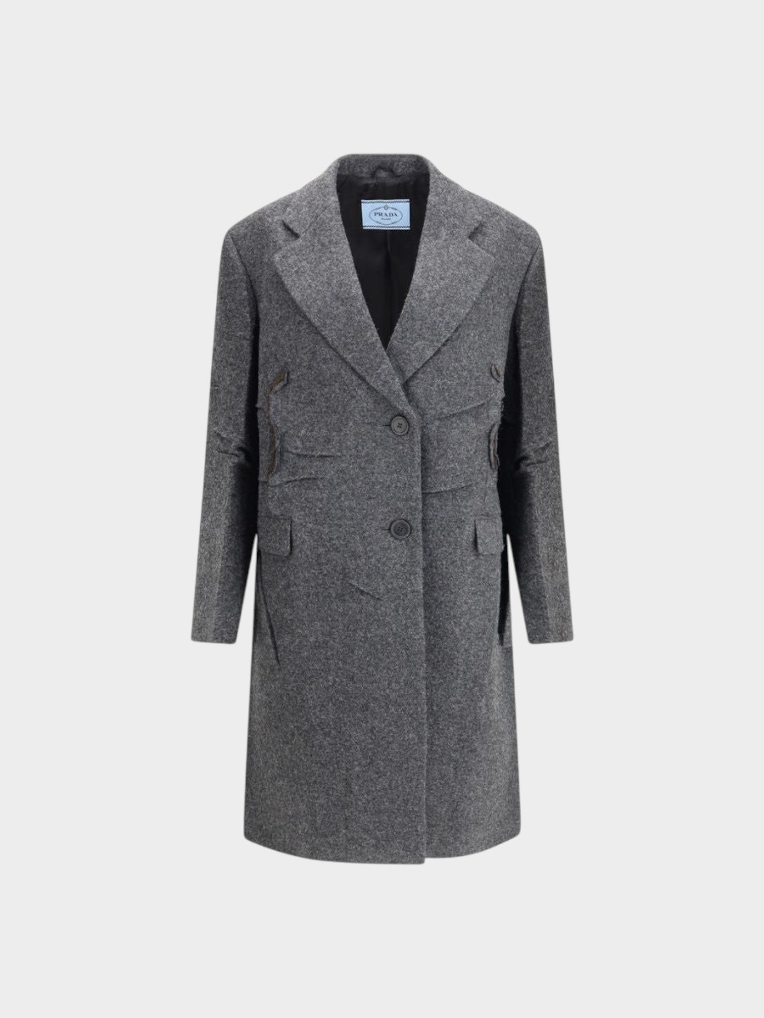 Prada Gray Fleece Wool Coat