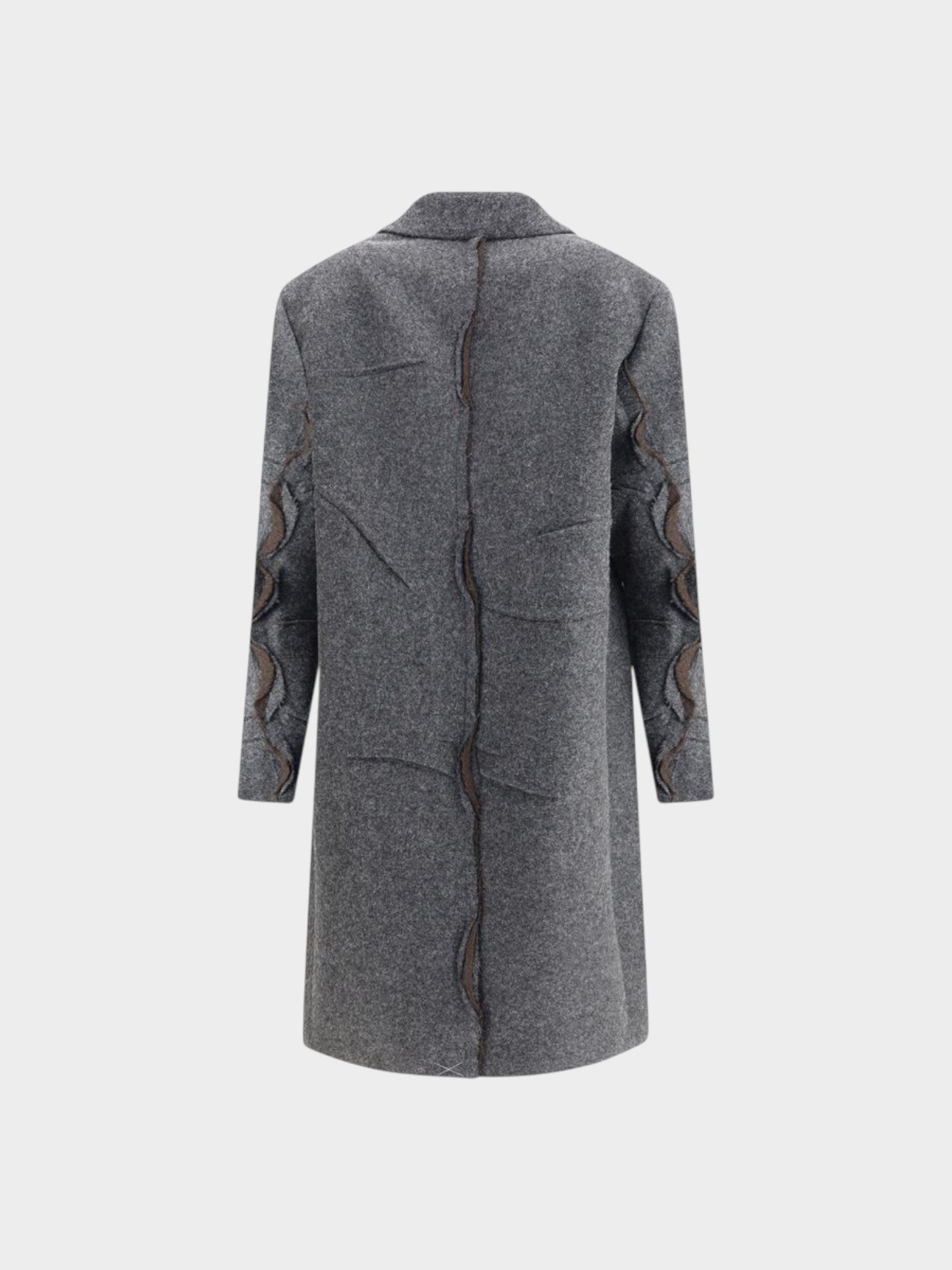 Prada Gray Fleece Wool Coat-thumbmail-2