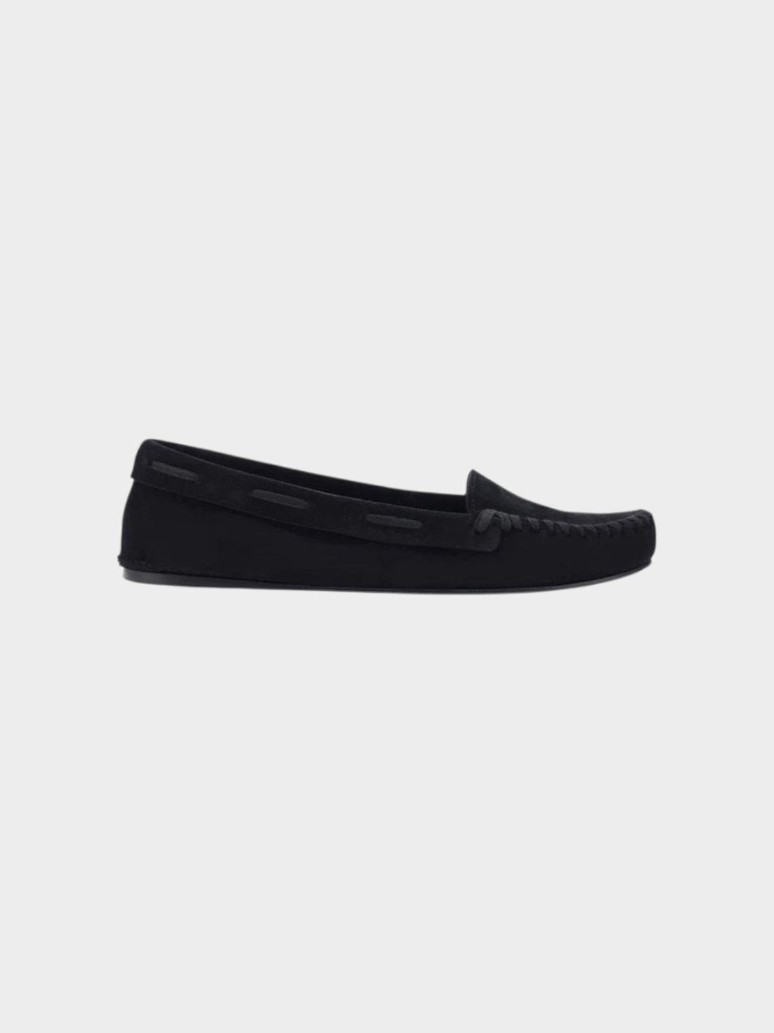 The Row Black Calfskin Moccassin