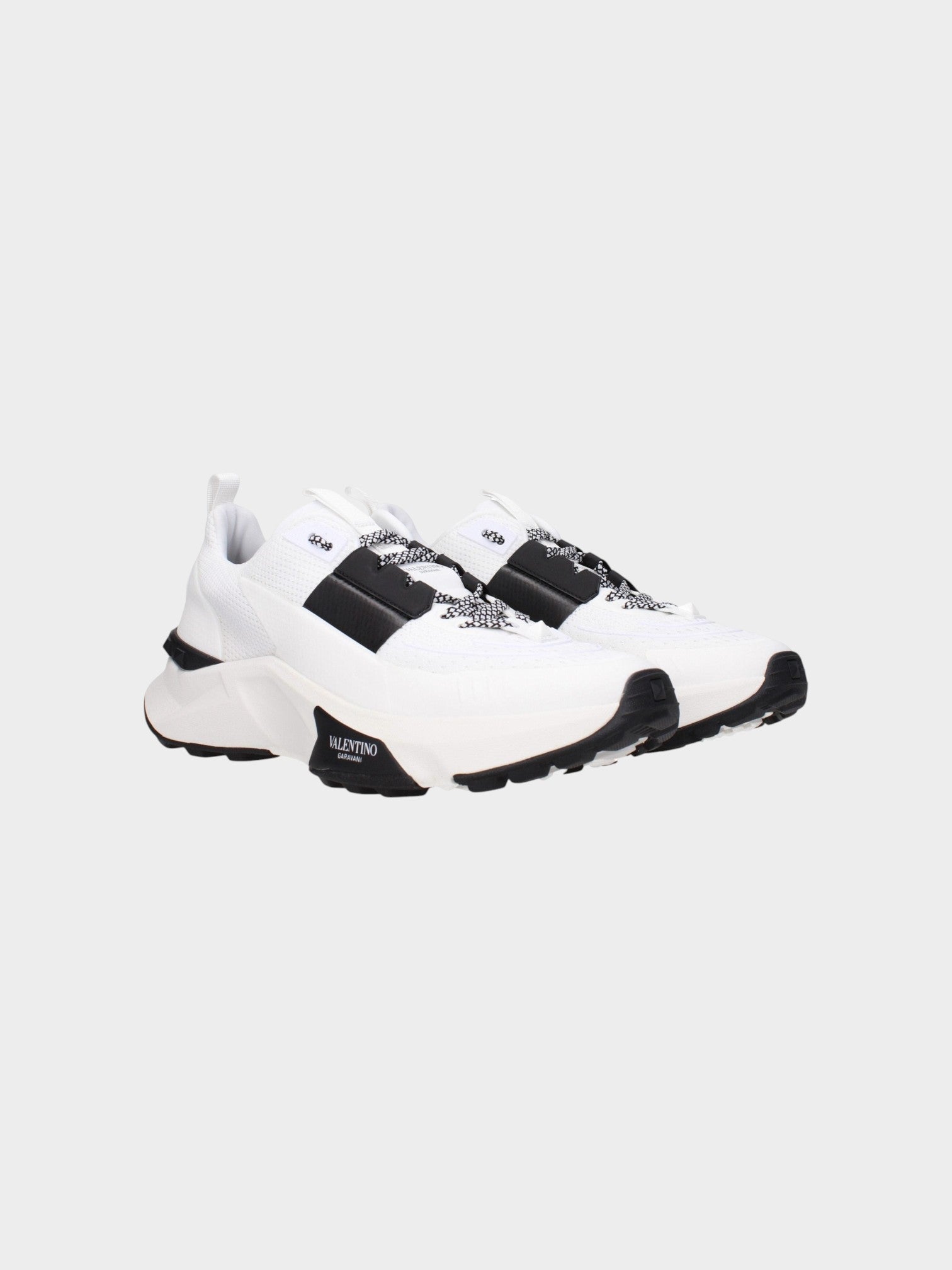 Valentino Garavani White Fabric Athletic Sneakers-thumbmail-2