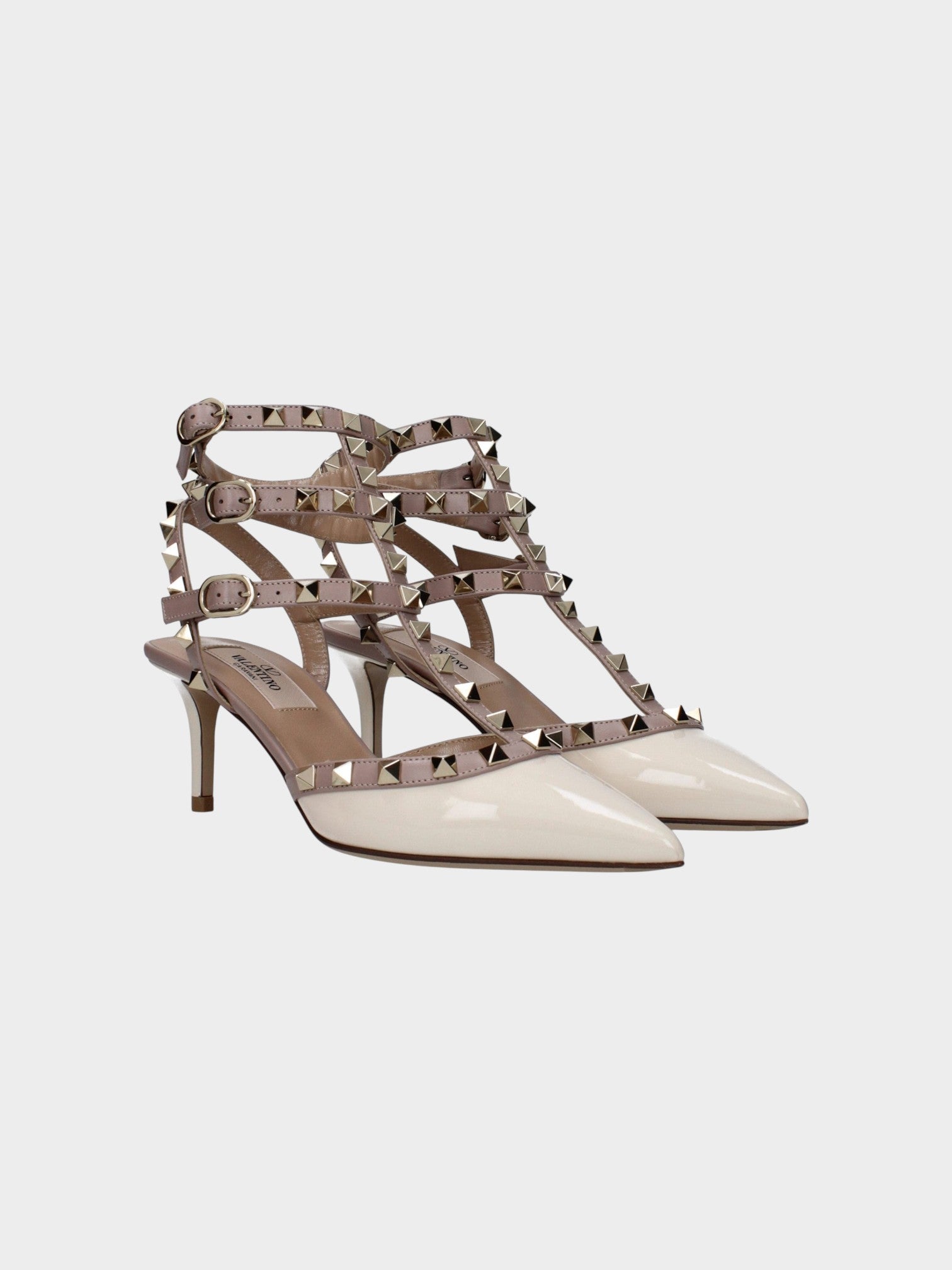 Valentino Garavani Beige Leather High Heel Pumps-thumbmail-2