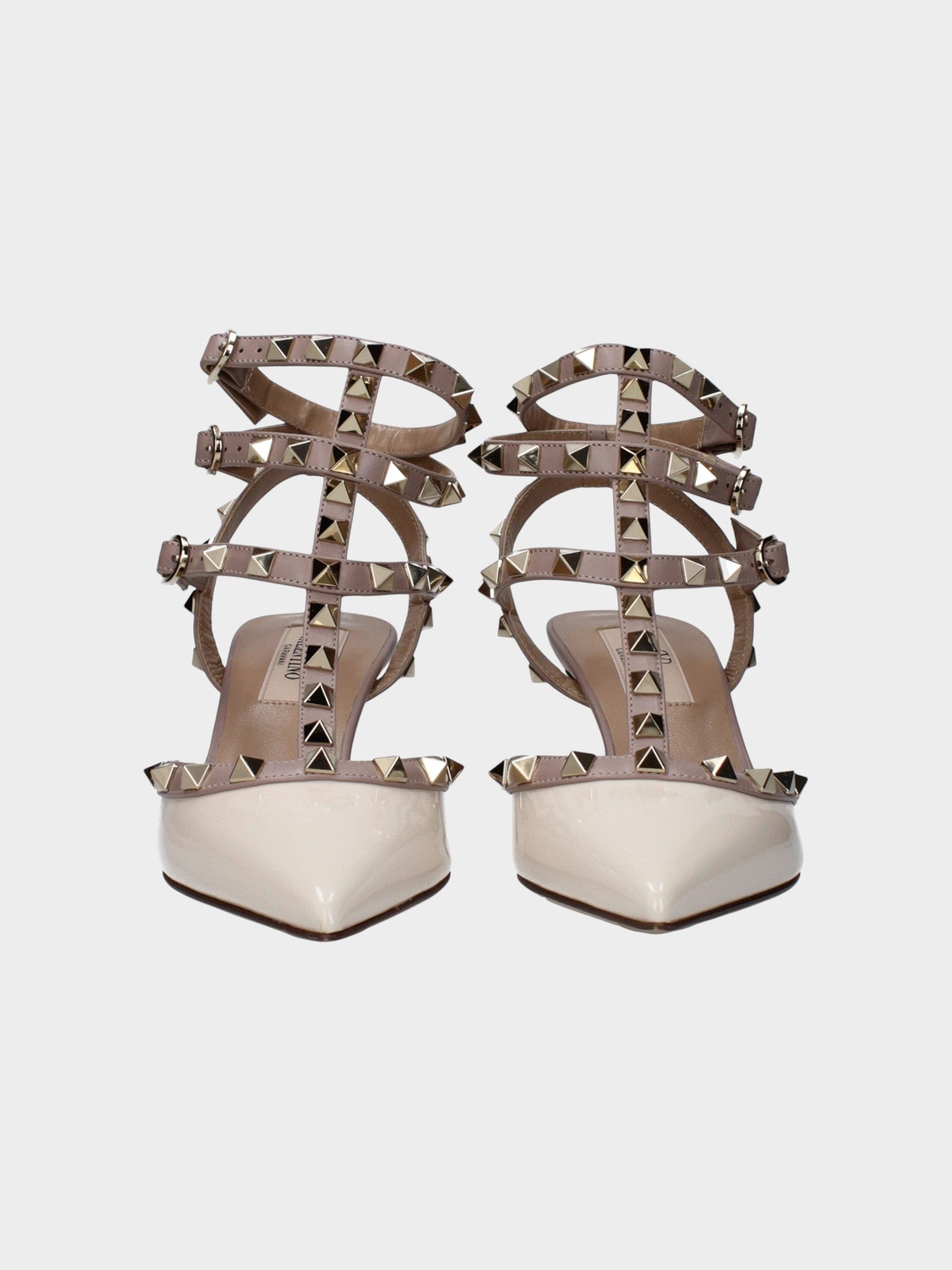 Valentino Garavani Beige Leather High Heel Pumps-thumbmail-3