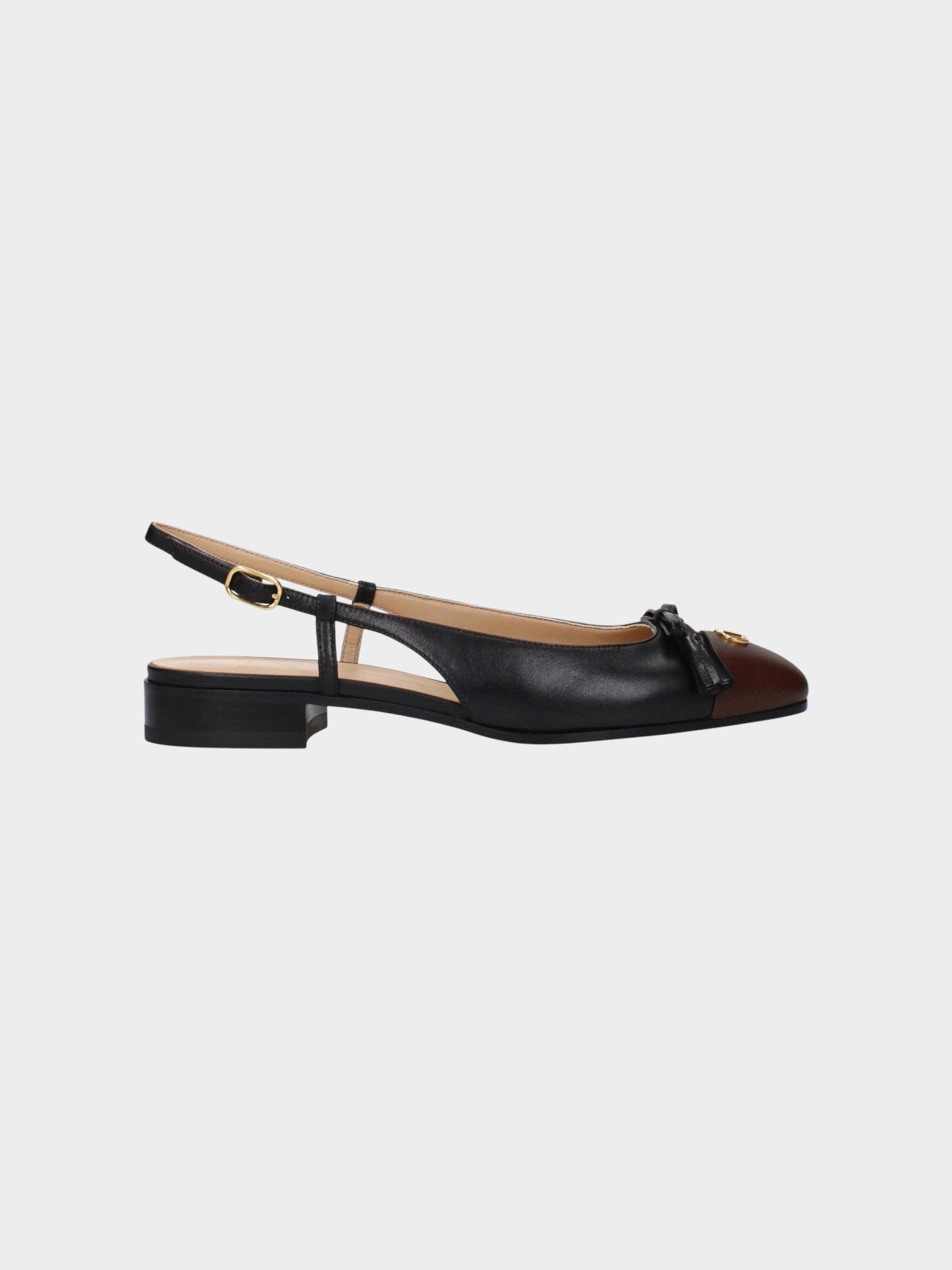 Valentino Garavani Black Leather Ballet Flats