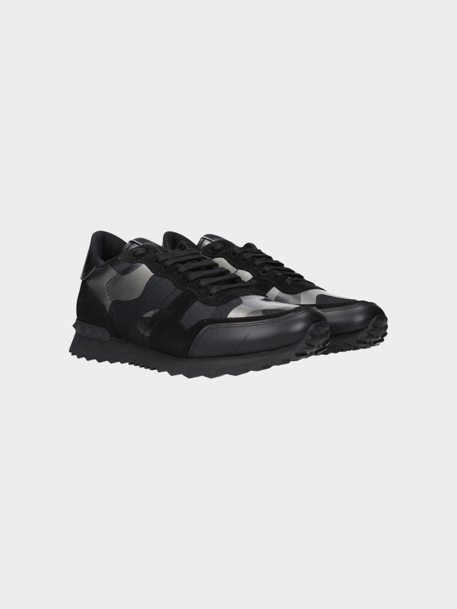 Valentino Garavani Black Leather Chunky Sneakers-thumbmail-2