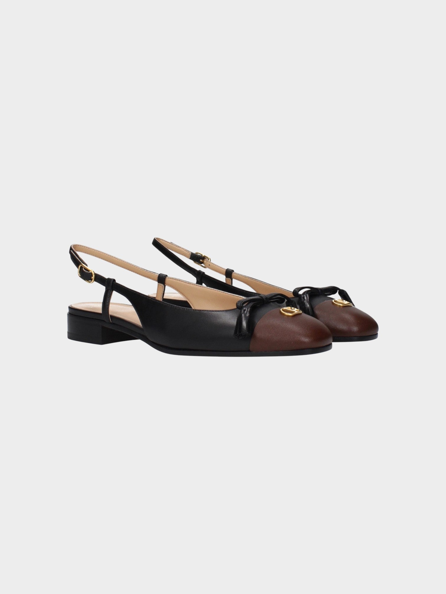 Valentino Garavani Black Leather Ballet Flats-thumbmail-2