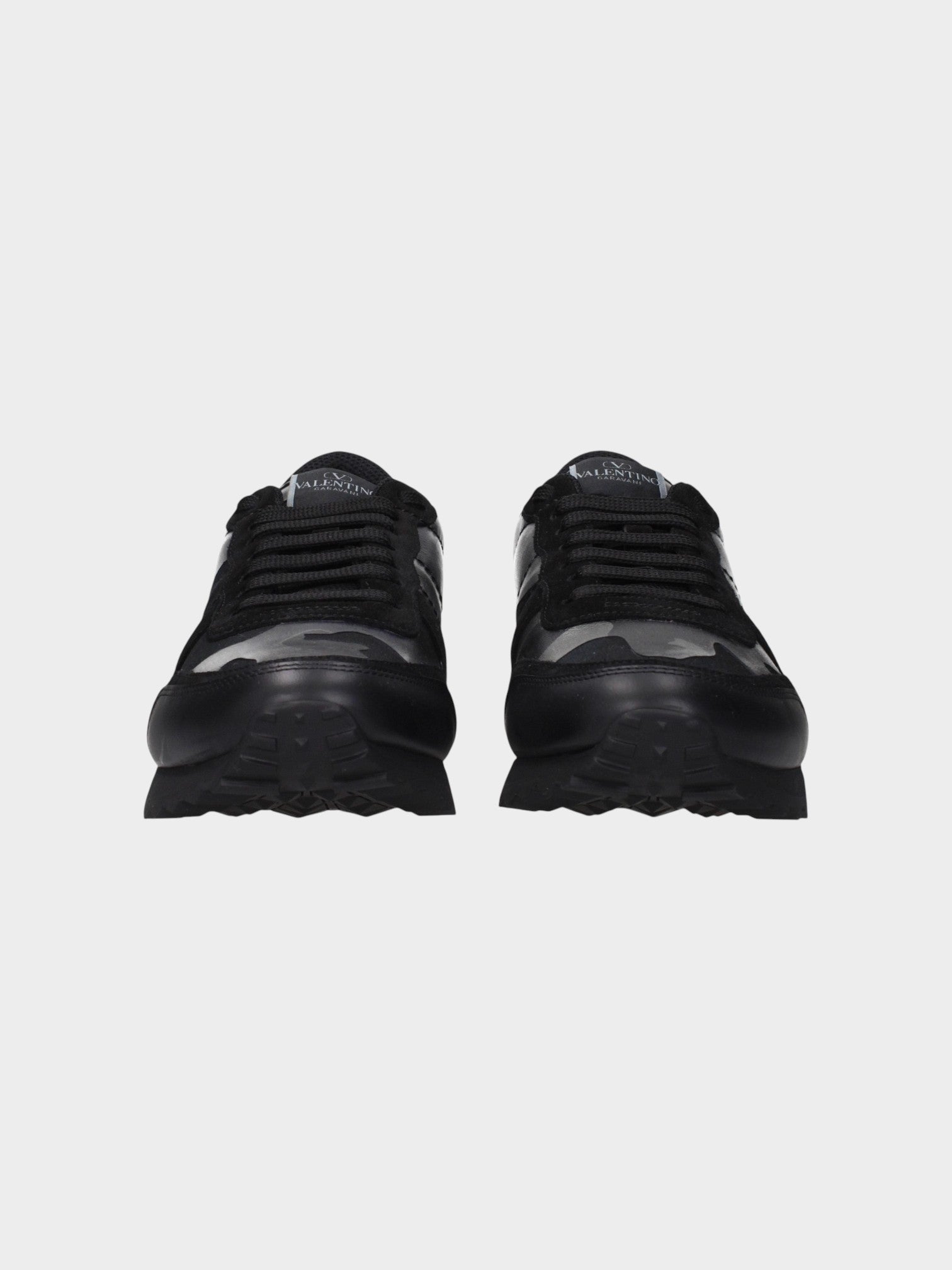 Valentino Garavani Black Leather Chunky Sneakers-thumbmail-3