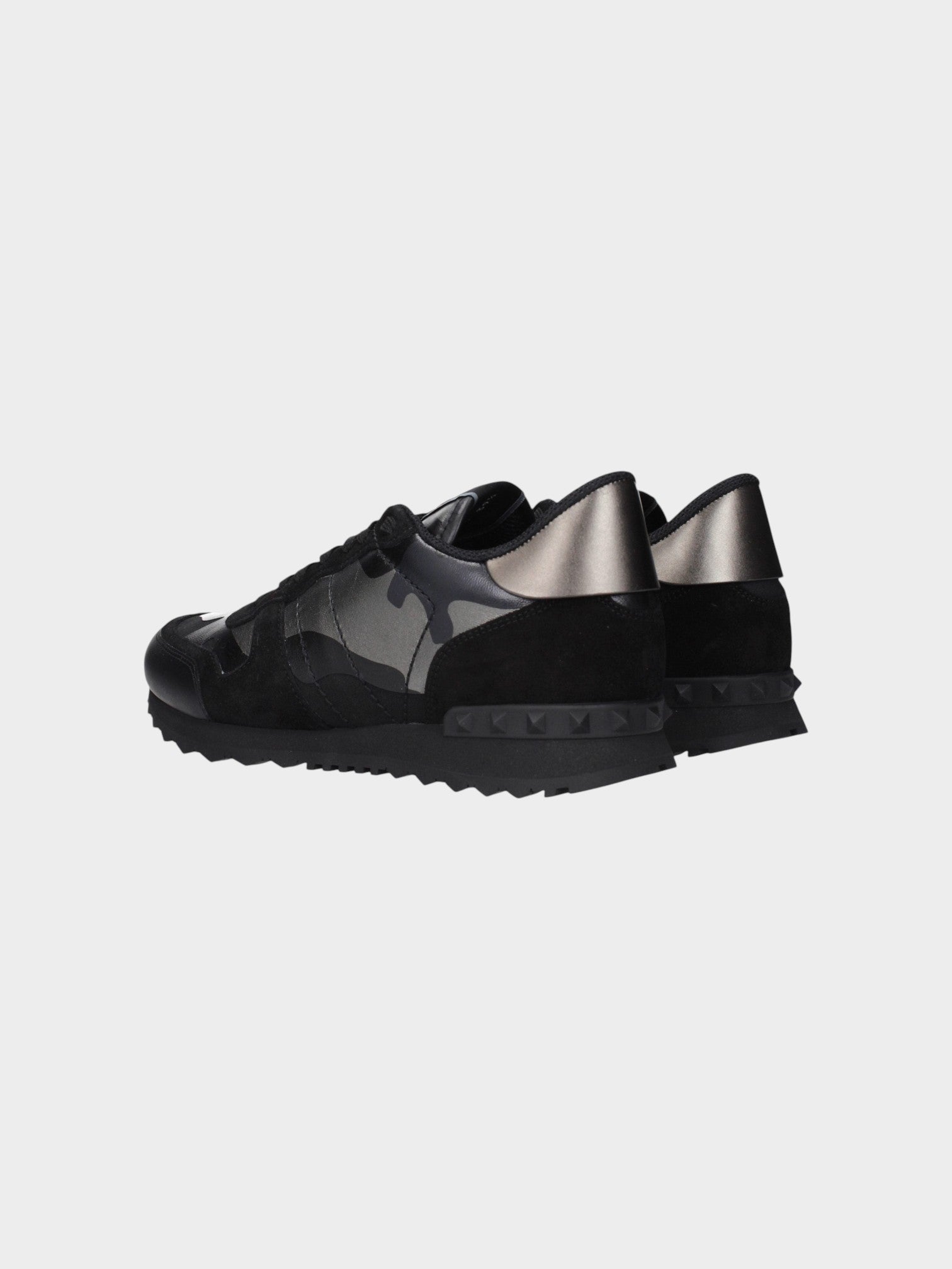Valentino Garavani Black Leather Chunky Sneakers-thumbmail-4