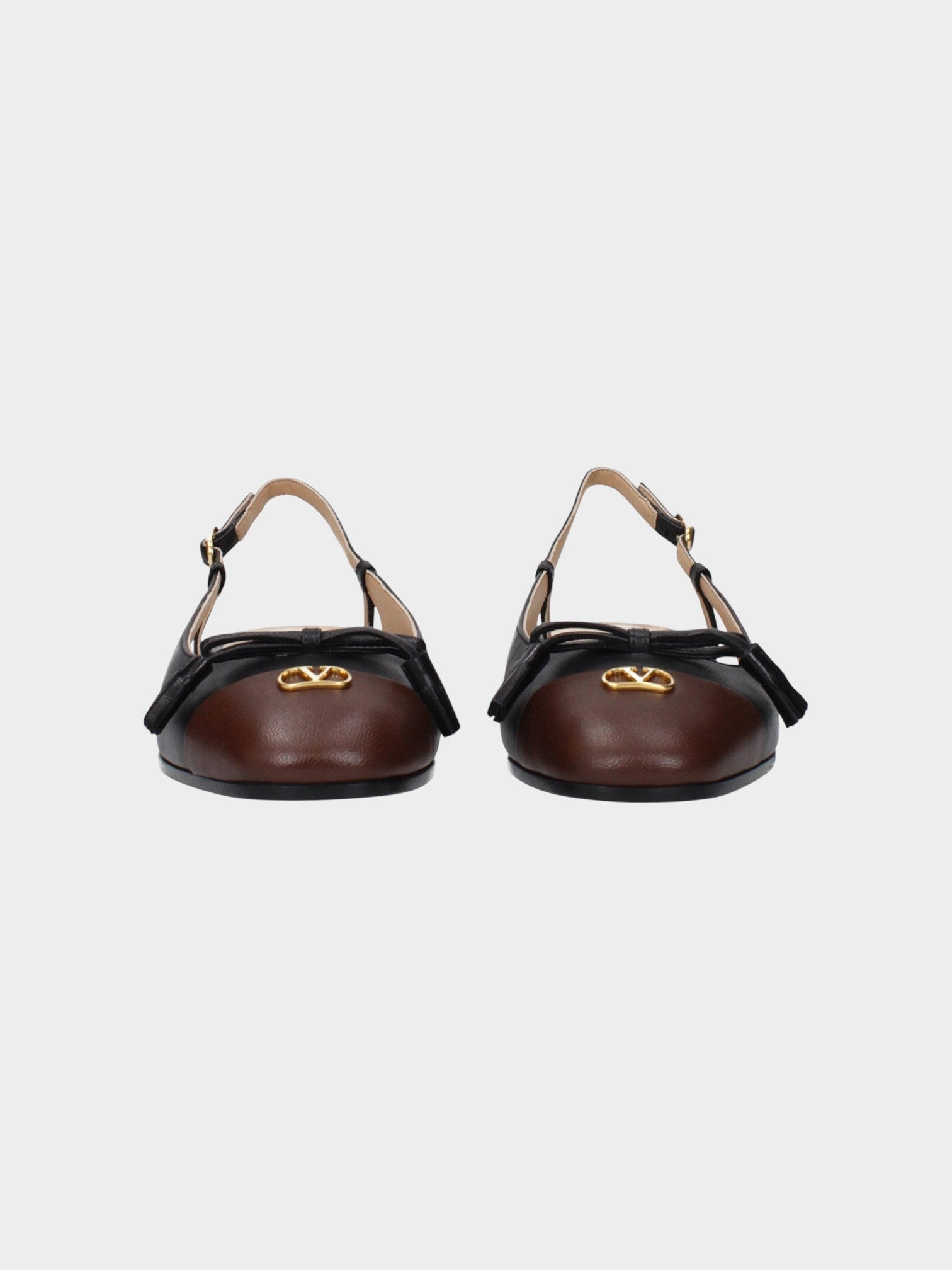 Valentino Garavani Black Leather Ballet Flats-thumbmail-3