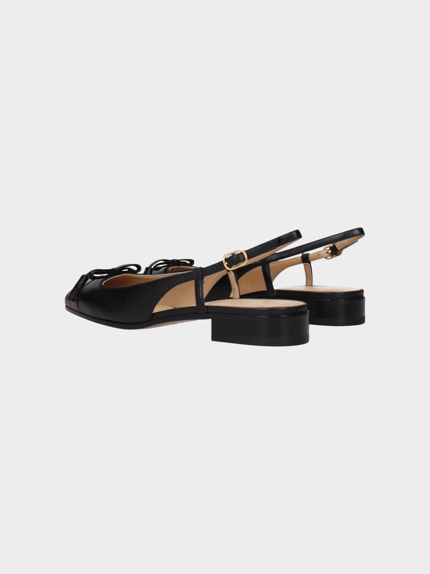 Valentino Garavani Black Leather Ballet Flats-thumbmail-4