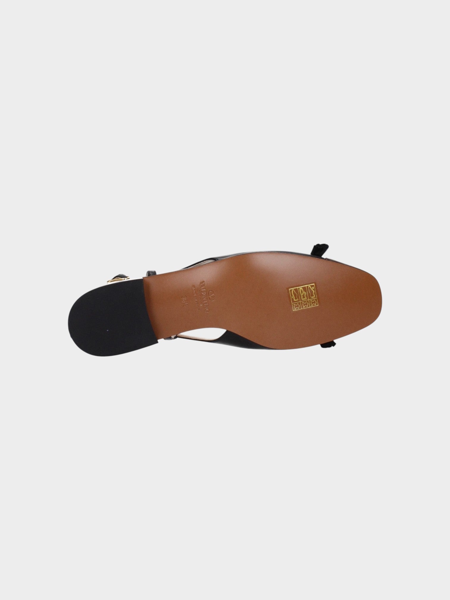 Valentino Garavani Black Leather Ballet Flats-thumbmail-5