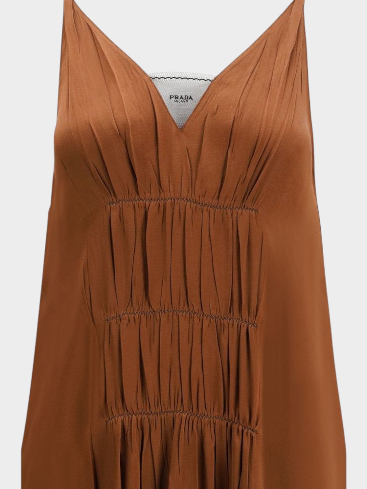 Prada Brown Acetate Cocktail Dress-thumbmail-3