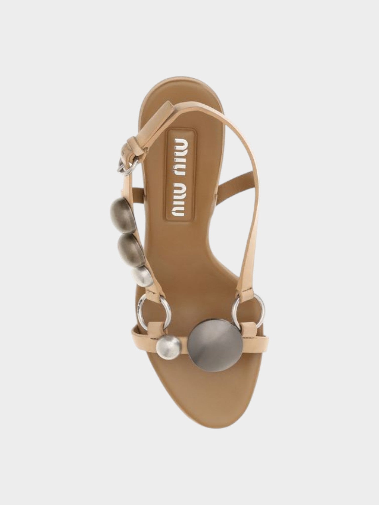 Miu Miu Brown Calf Leather Bos Taurus Stiletto Heel Sandals-thumbmail-4
