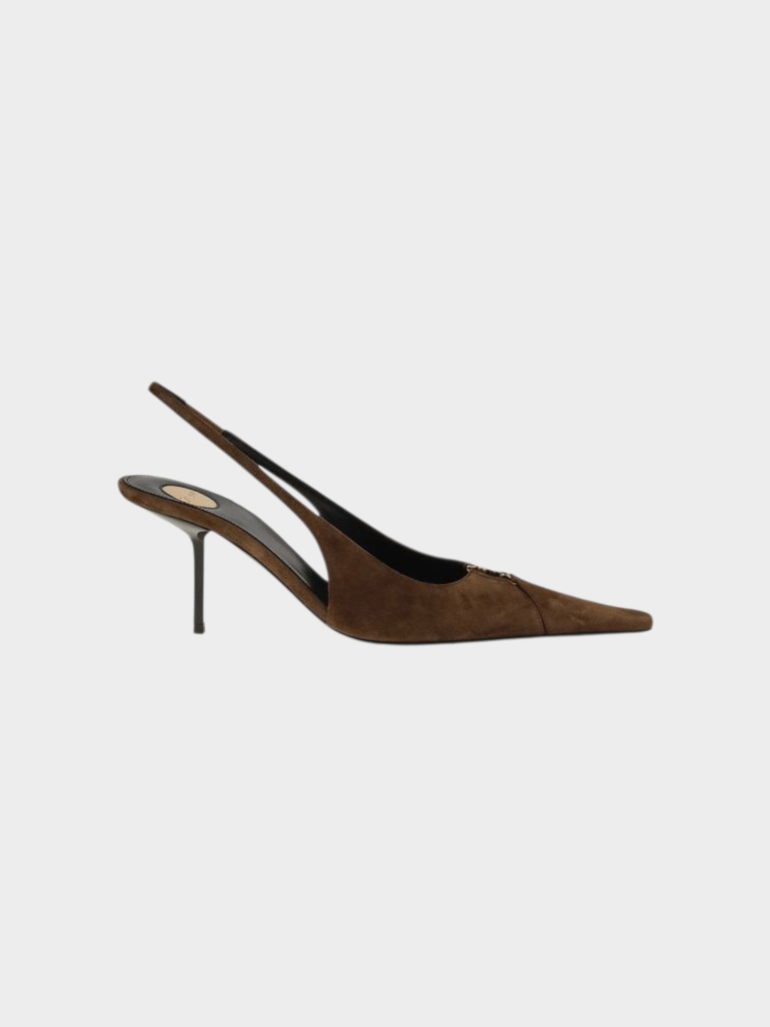 Saint Laurent Brown Calf Leather Bos Taurus High Heel Pumps