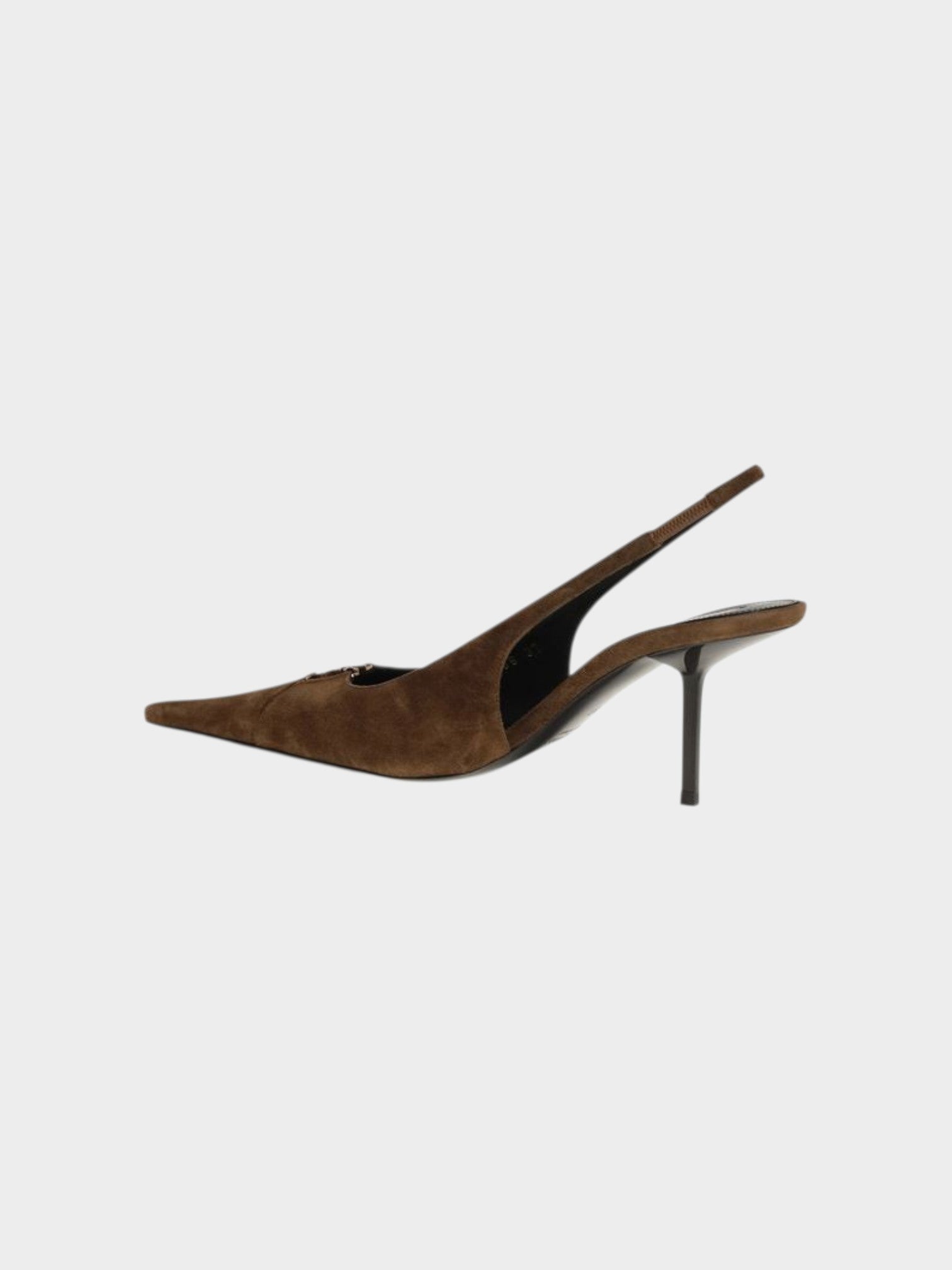 Saint Laurent Brown Calf Leather Bos Taurus High Heel Pumps-thumbmail-3