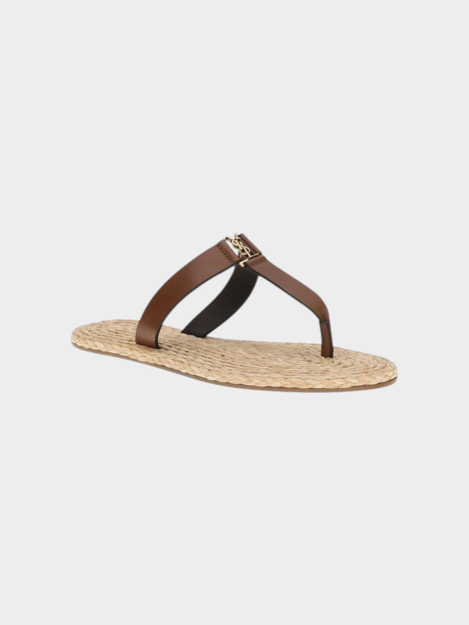 Saint Laurent Brown Calf Leather Bos Taurus Flat Sandals-thumbmail-2