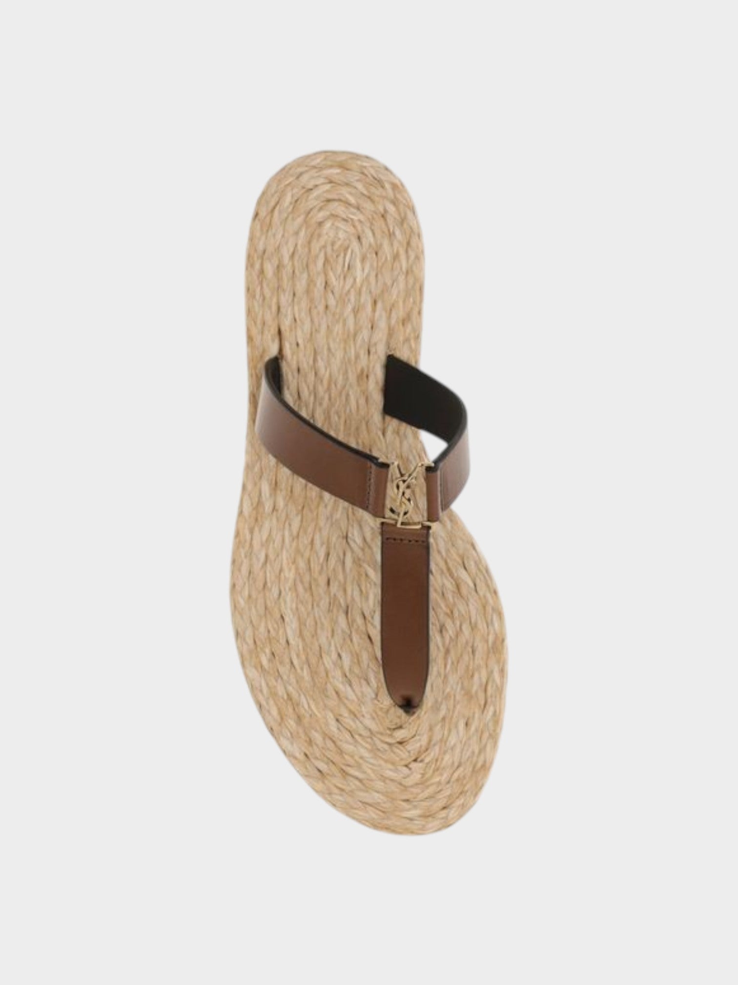 Saint Laurent Brown Calf Leather Bos Taurus Flat Sandals-thumbmail-4