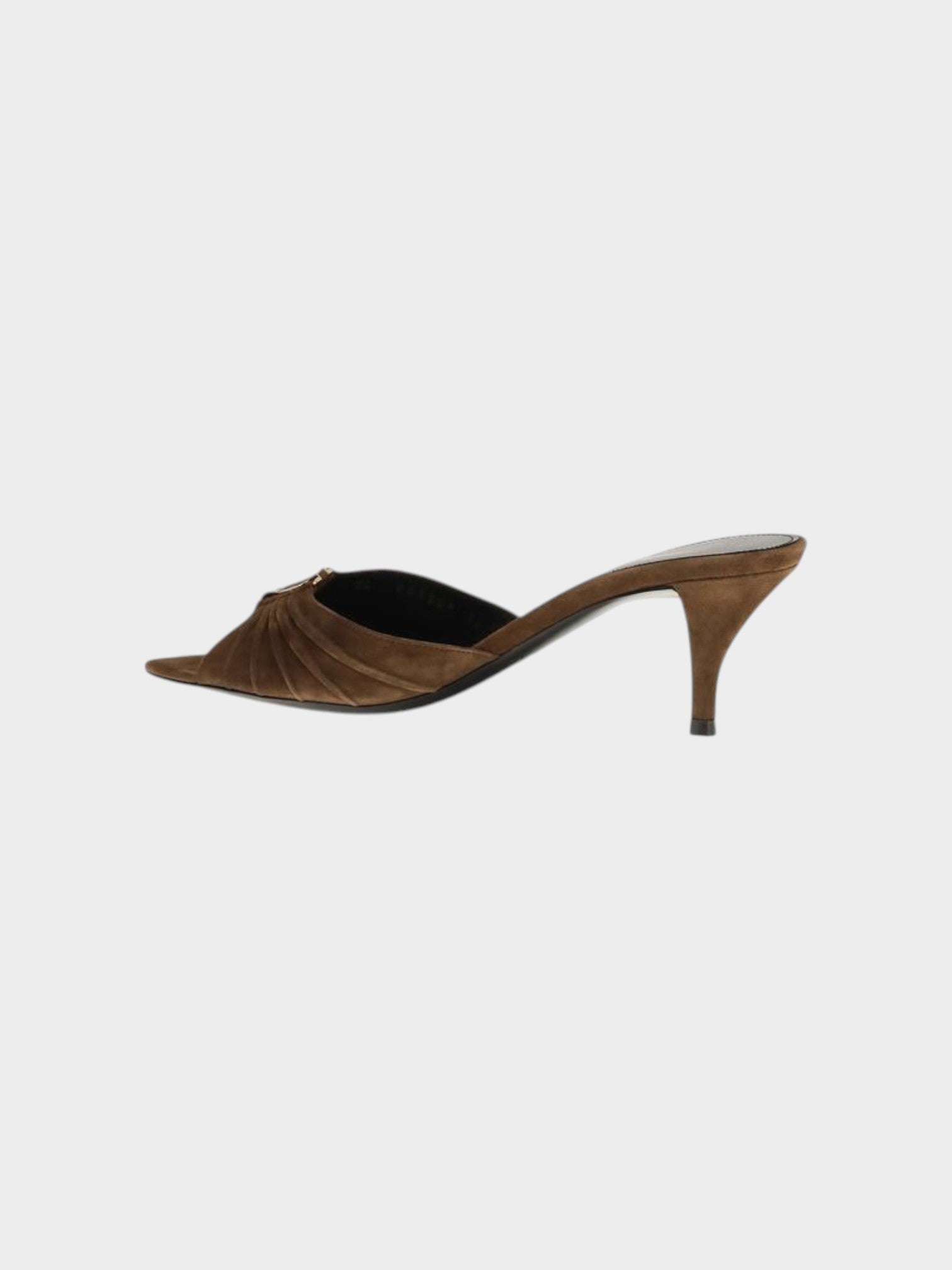 Saint Laurent Brown Calf Leather Bos Taurus Stiletto Heel Sandals-thumbmail-3