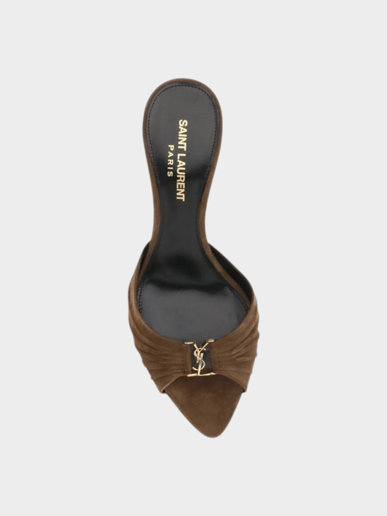 Saint Laurent Brown Calf Leather Bos Taurus Stiletto Heel Sandals-thumbmail-4
