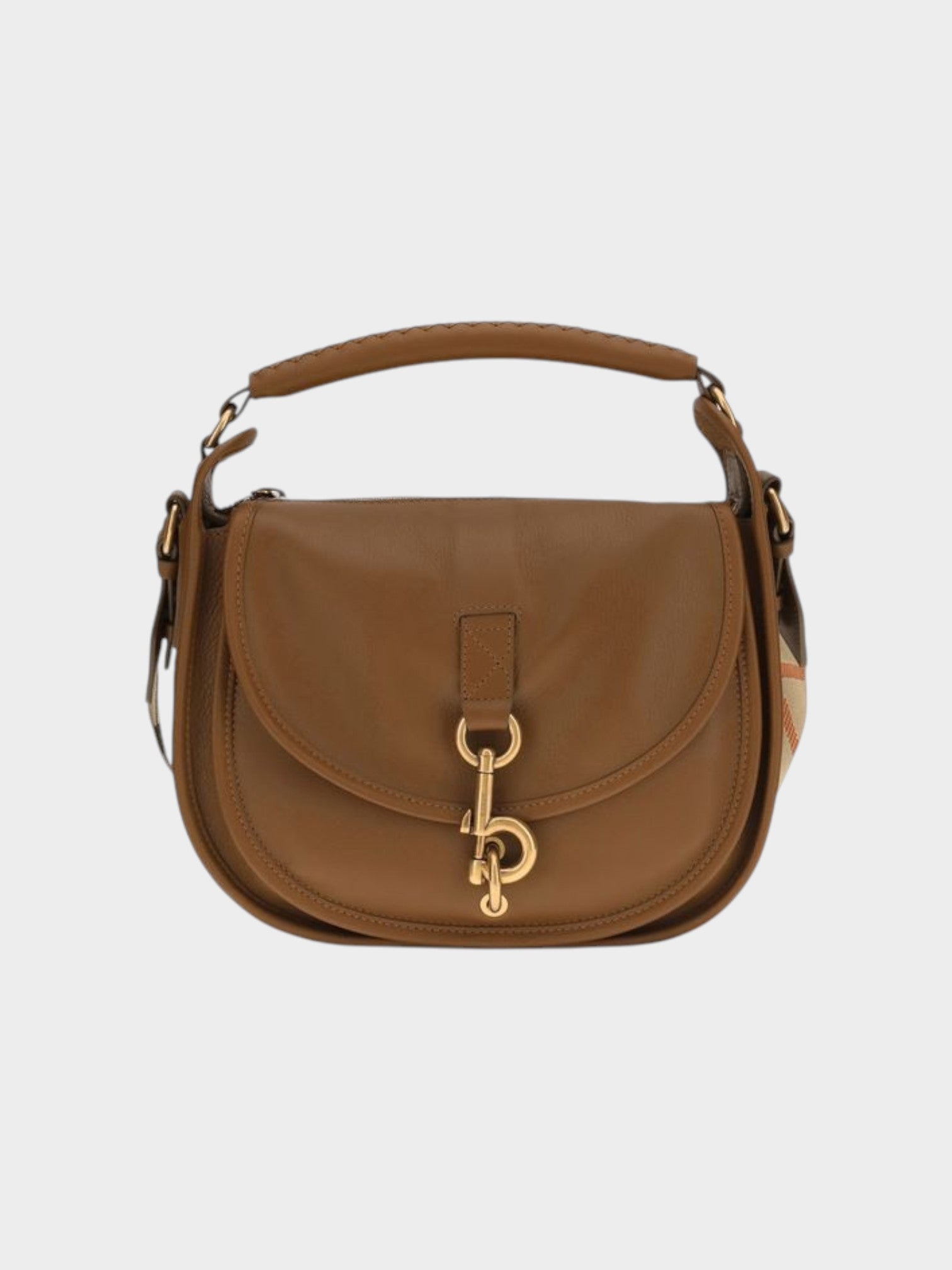 Burberry Brown Calf Leather Bos Taurus Shoulder Bag