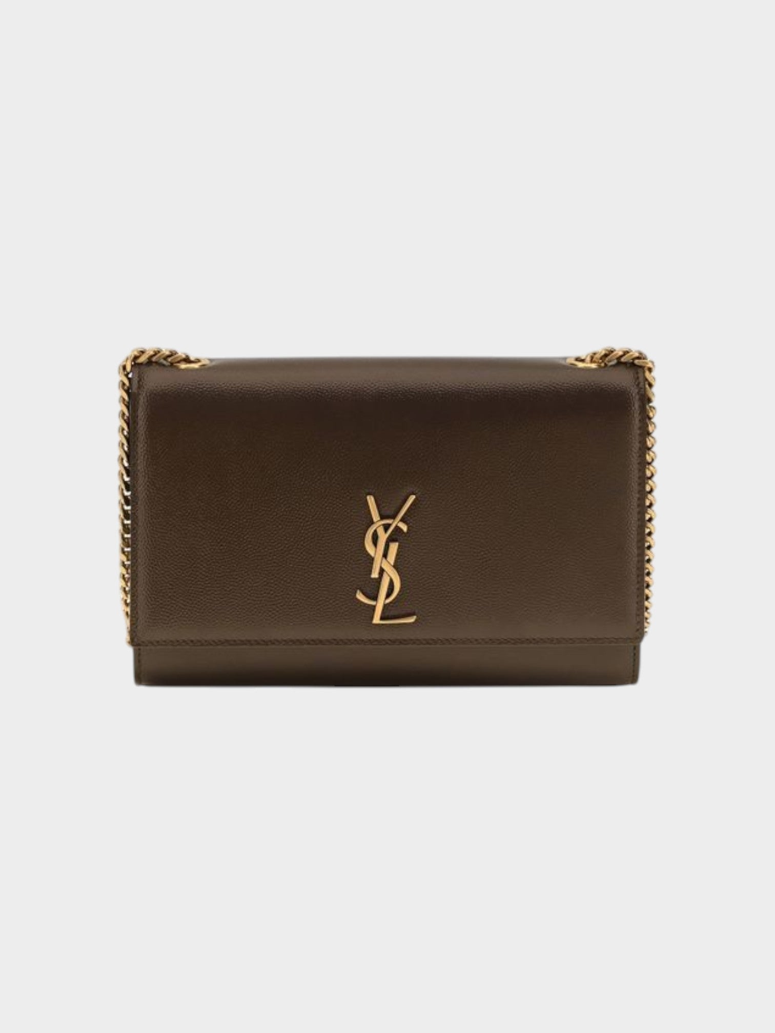 Saint Laurent Brown Calf Leather Bos Taurus Shoulder Bag