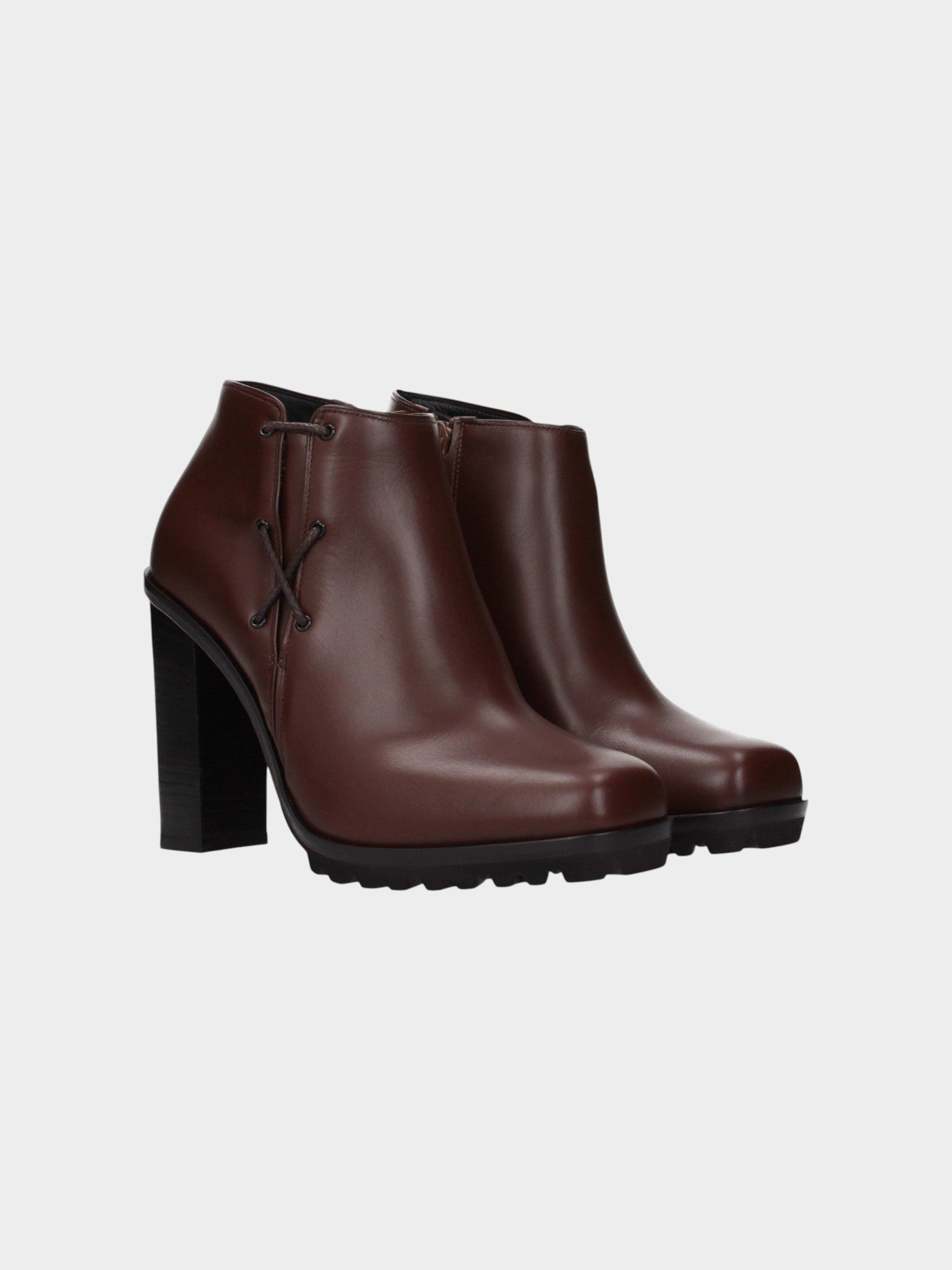 Max Mara Brown Leather Ankle Boots-thumbmail-2