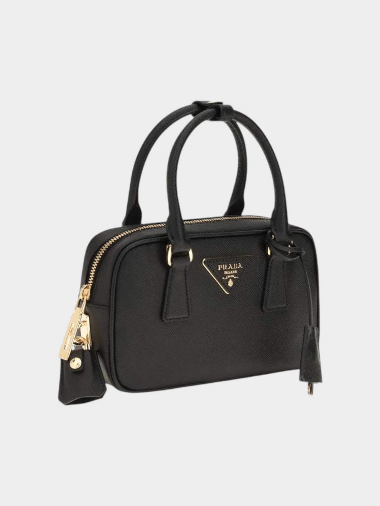 Prada Black Calf Leather Bos Taurus Shoulder Bag-thumbmail-2