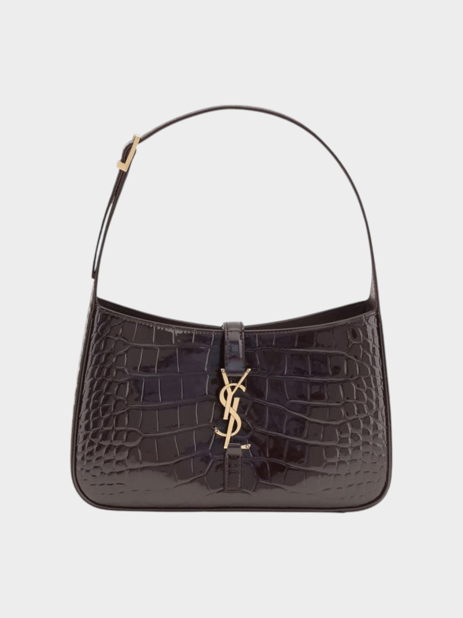 Saint Laurent Bordeaux Crocodile Shoulder Bag