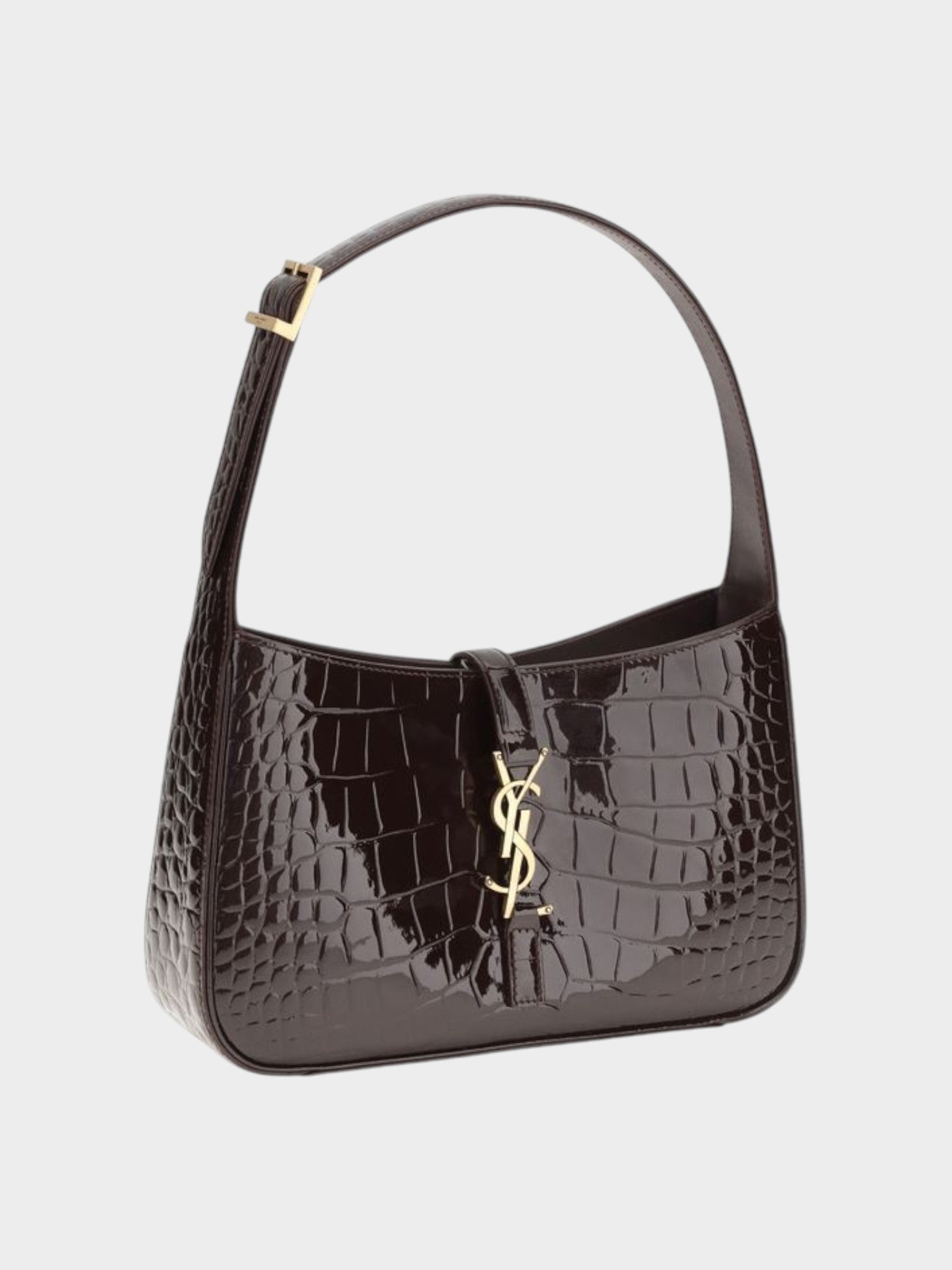 Saint Laurent Bordeaux Crocodile Shoulder Bag-thumbmail-2