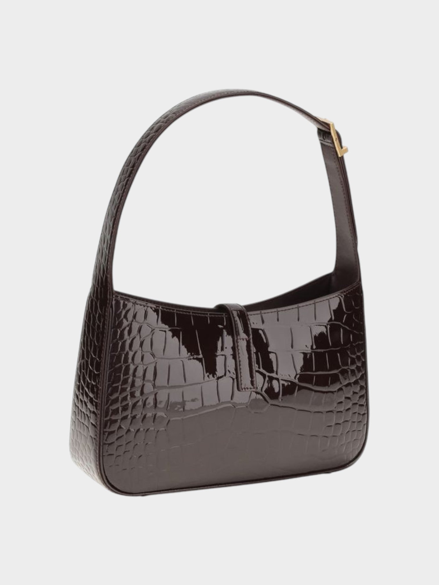 Saint Laurent Bordeaux Crocodile Shoulder Bag-thumbmail-3