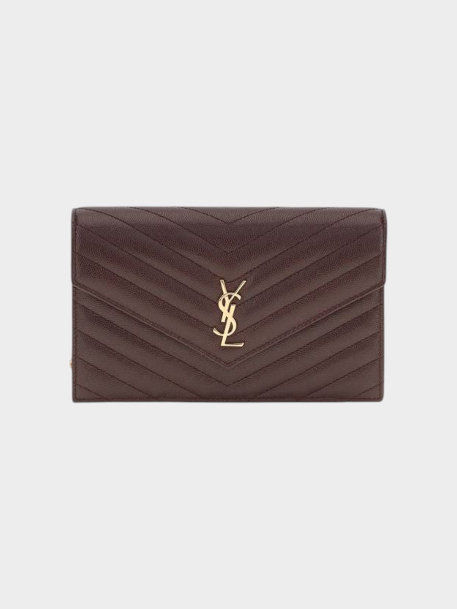 Saint Laurent Bordeaux Calf Leather Bos Taurus Wallet