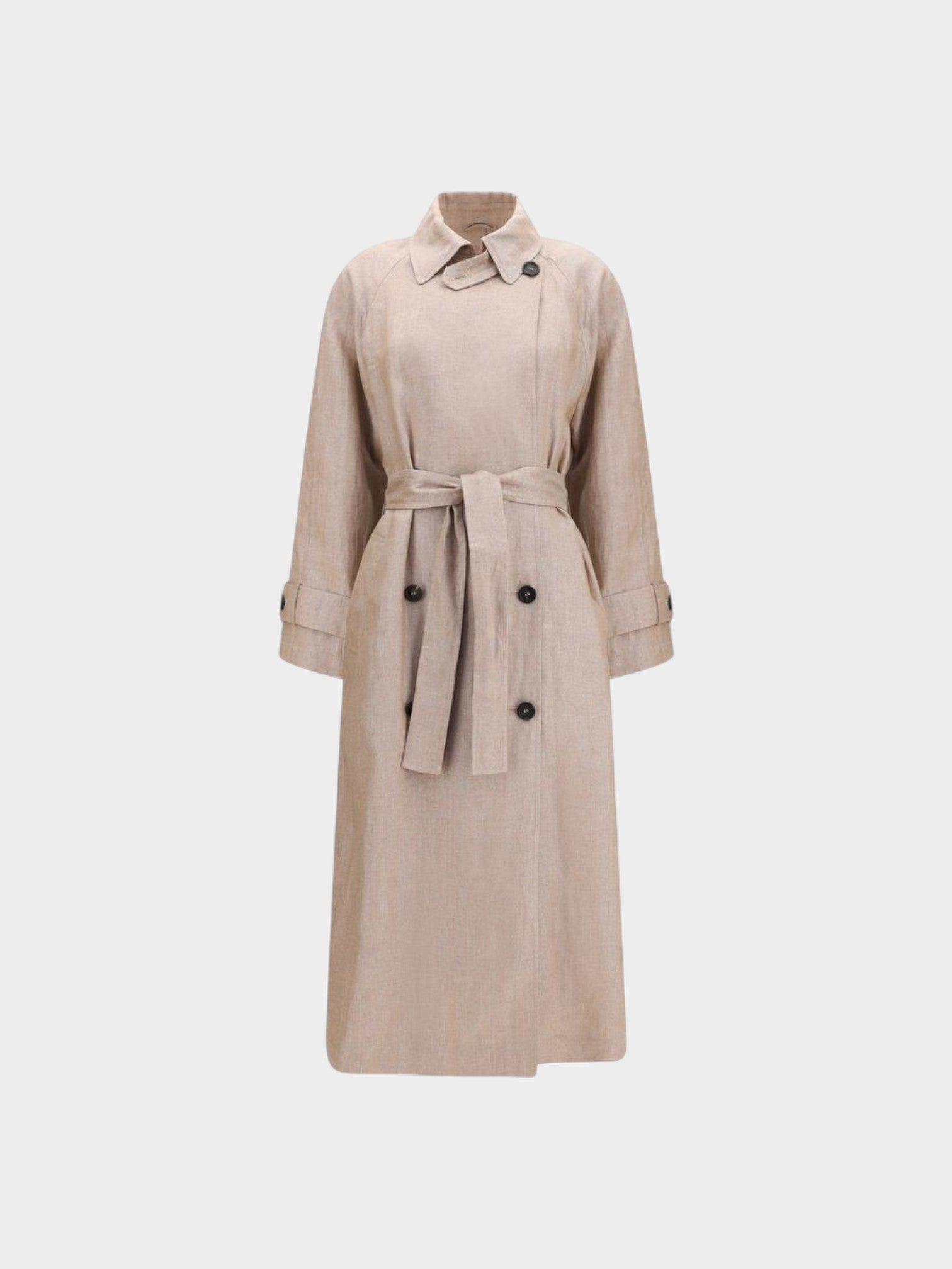 Brunello Cucinelli Multicolor Linen Trench Coat