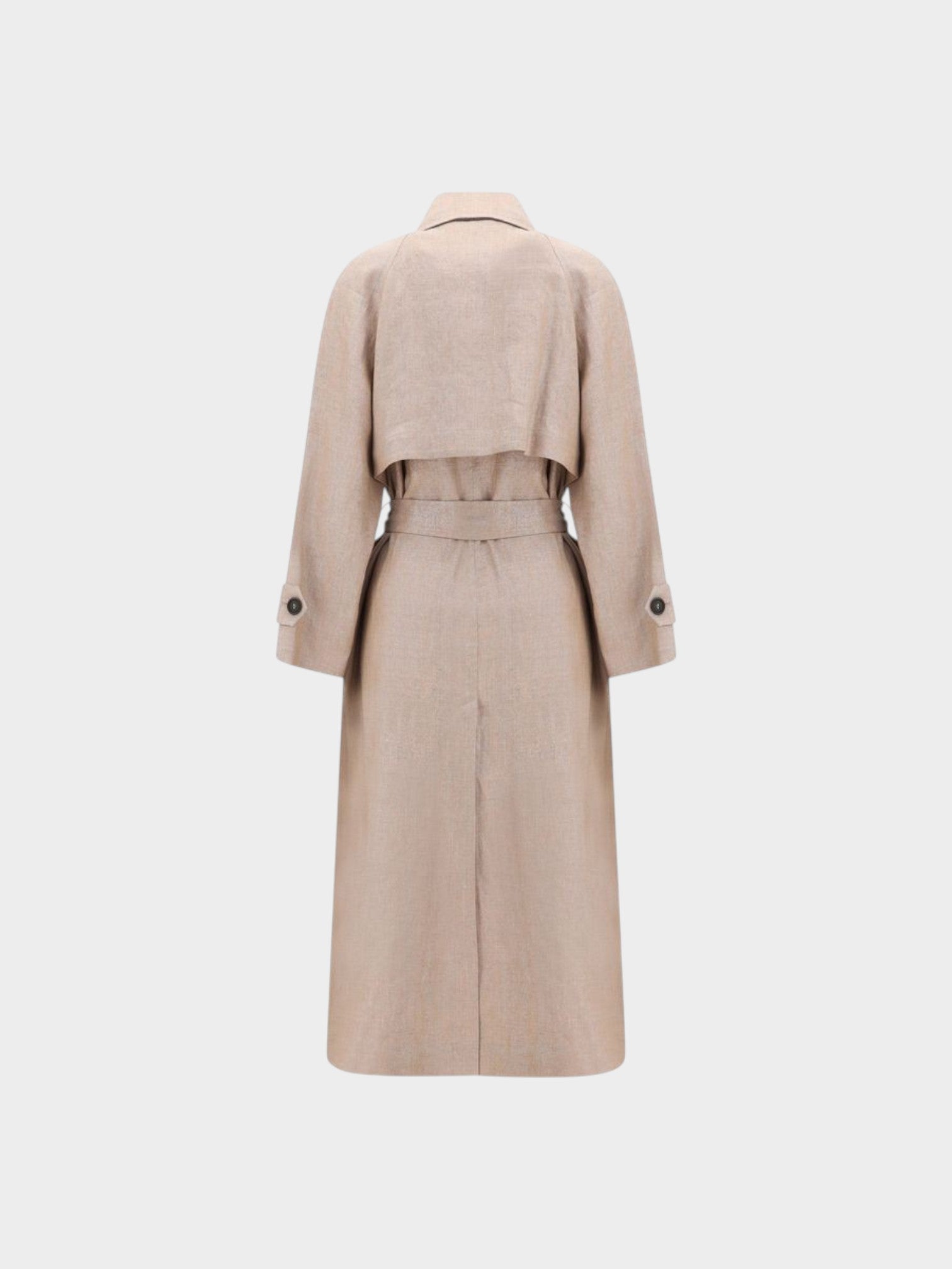 Brunello Cucinelli Multicolor Linen Trench Coat-thumbmail-2